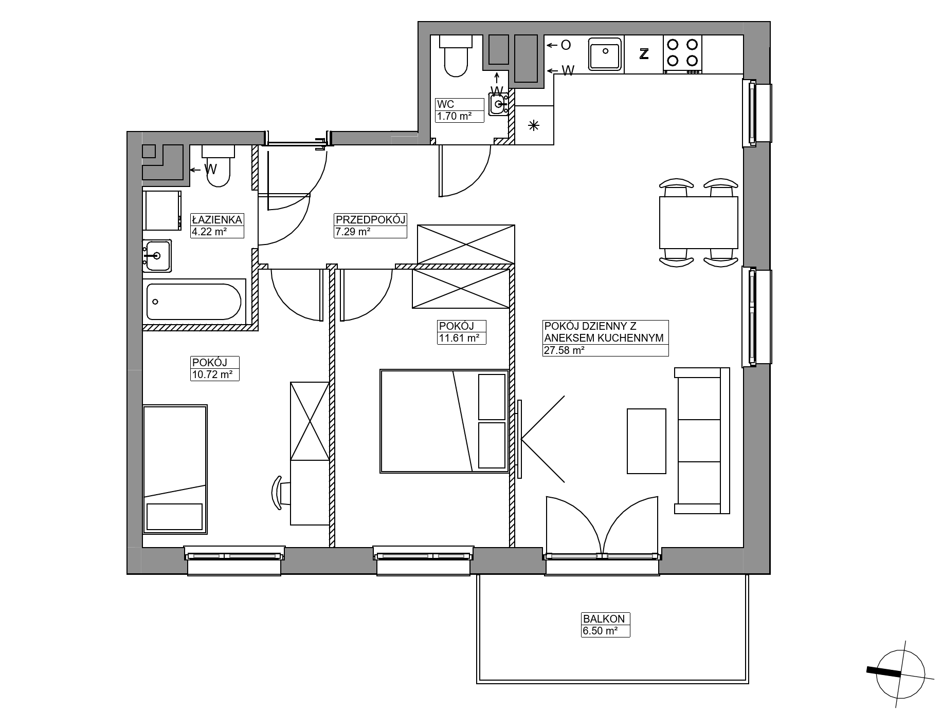 Plan 3 pok. 63m²
