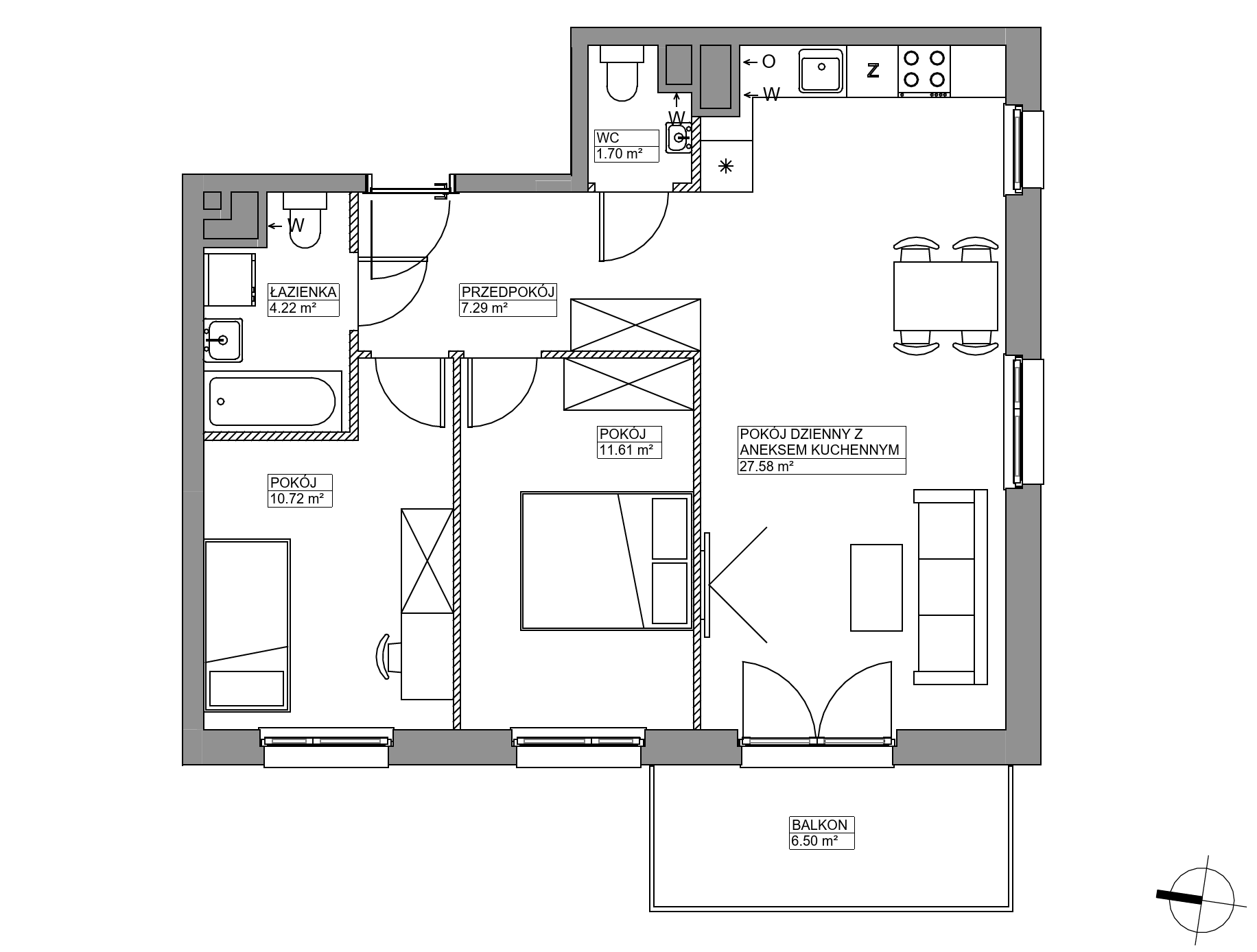 Plan 3 pok. 63m²
