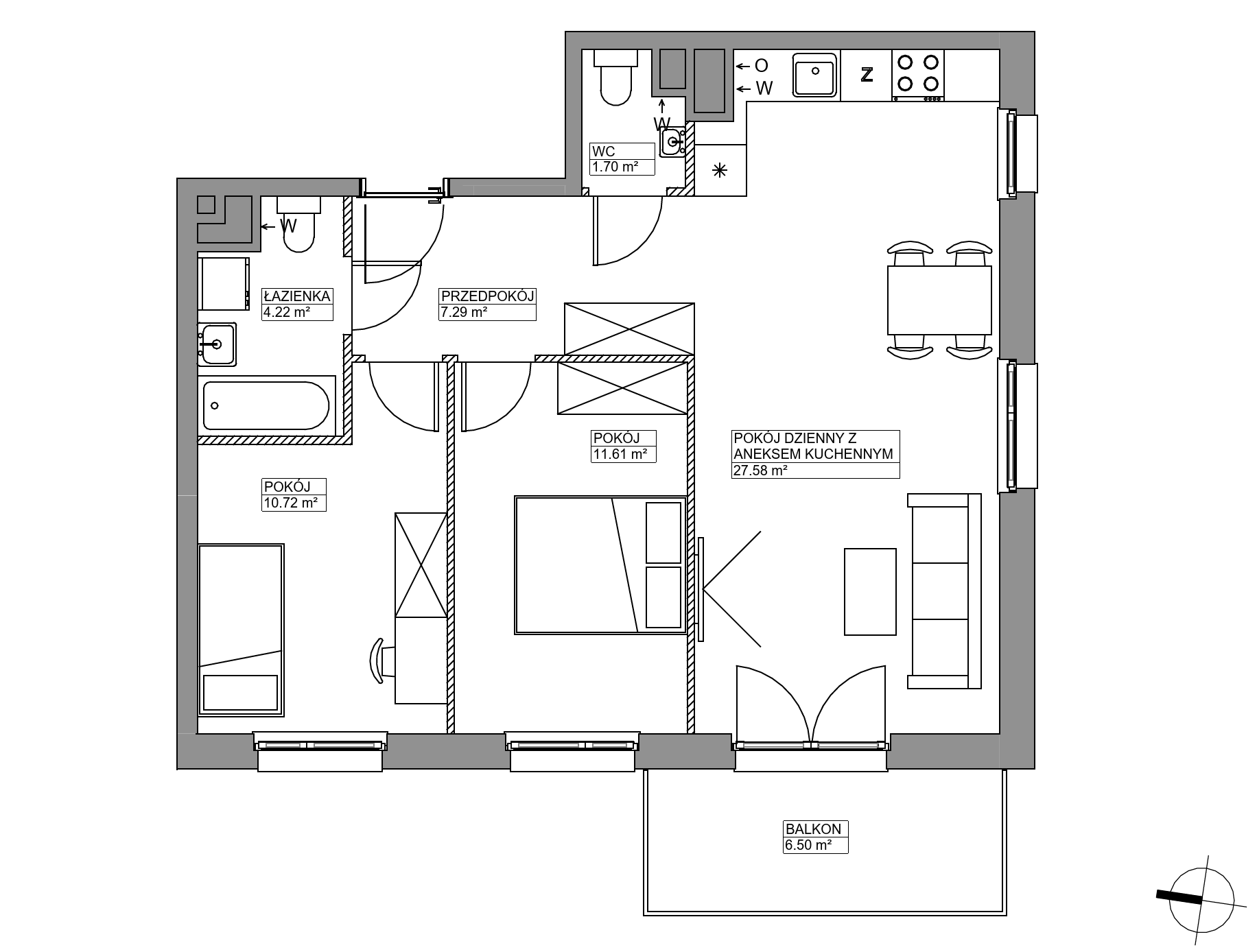 Plan 3 pok. 63m²