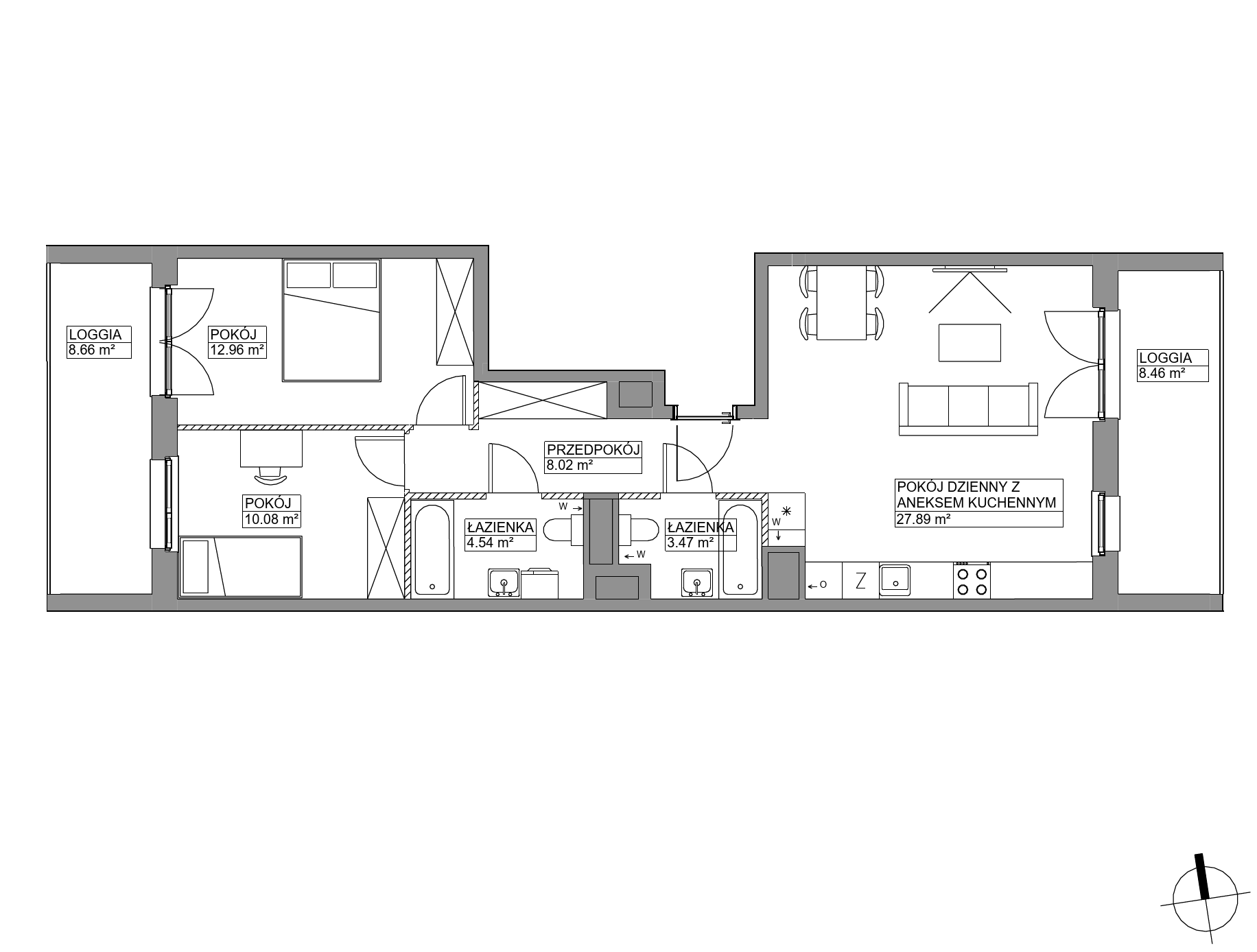 Plan 3 pok. 67m²