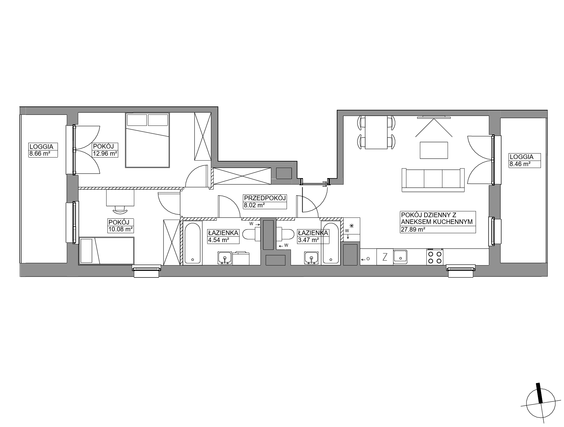 Plan 3 pok. 67m²