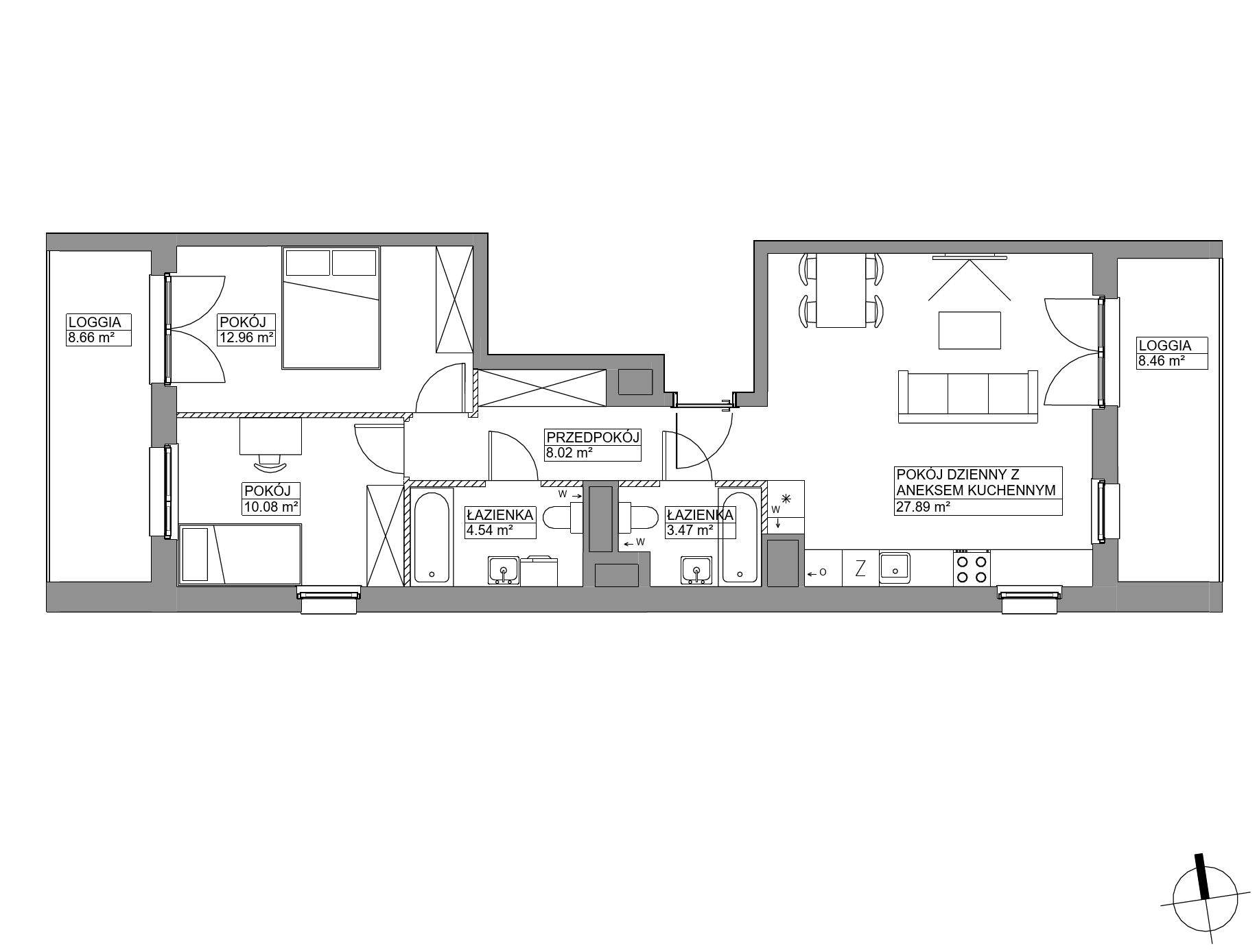 Plan 3 pok. 67m²