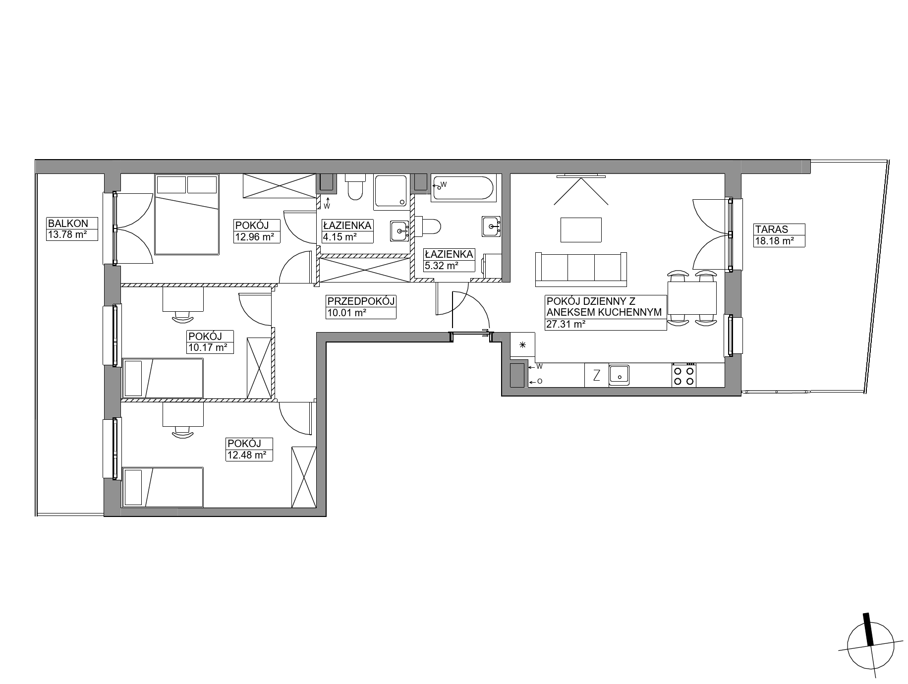 Plan 4 pok. 82m²