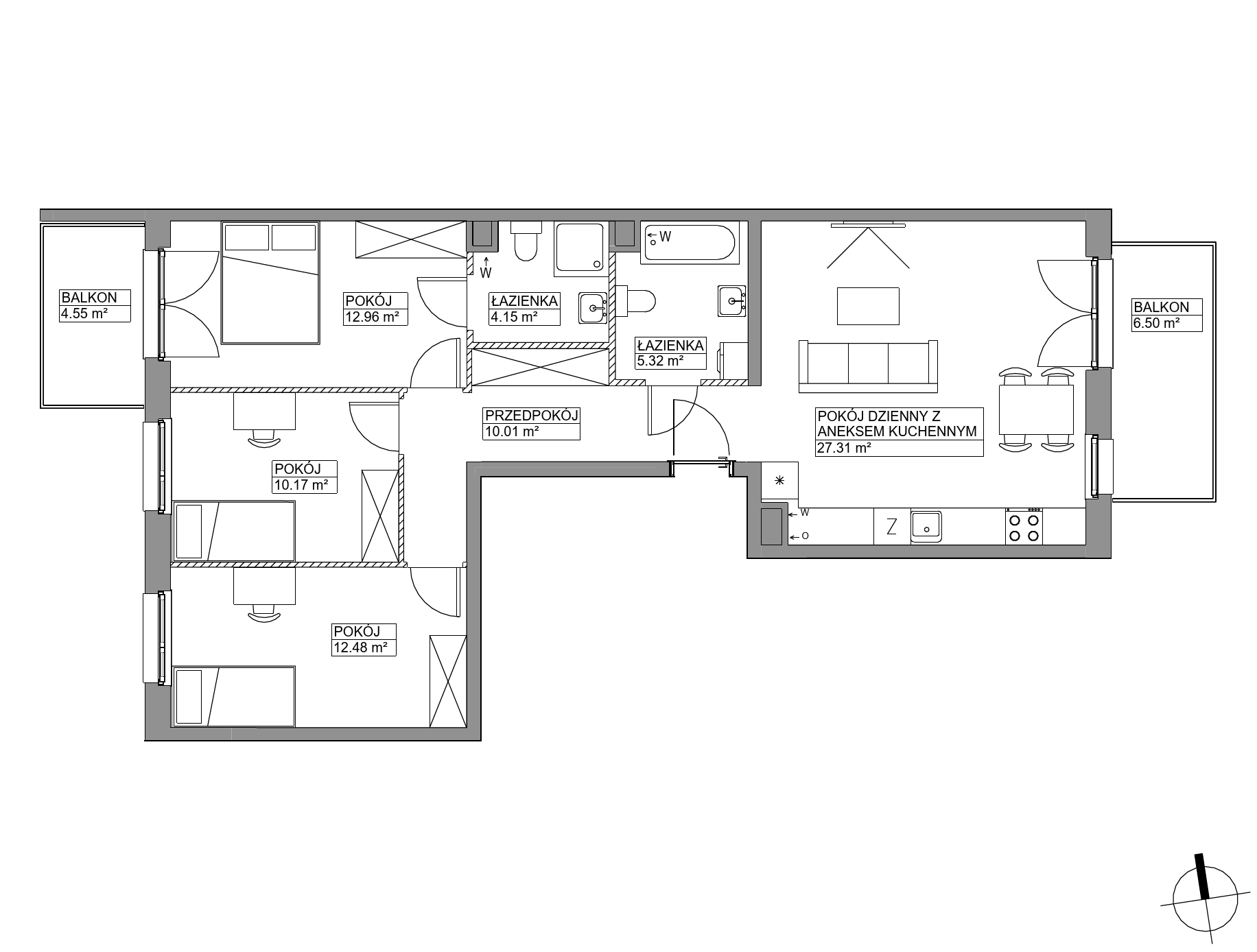 Plan 4 pok. 82m²