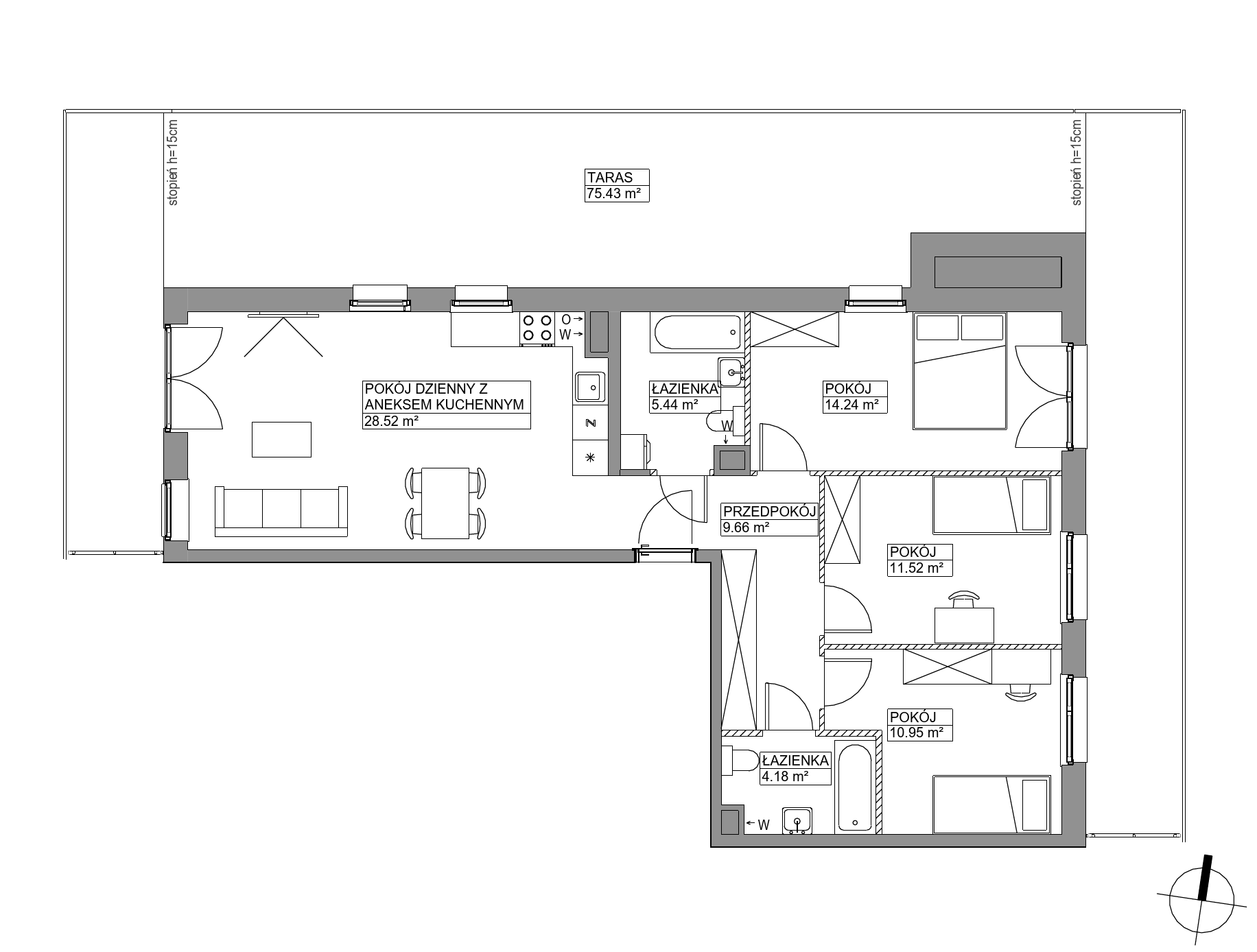 Plan 4 pok. 85m²