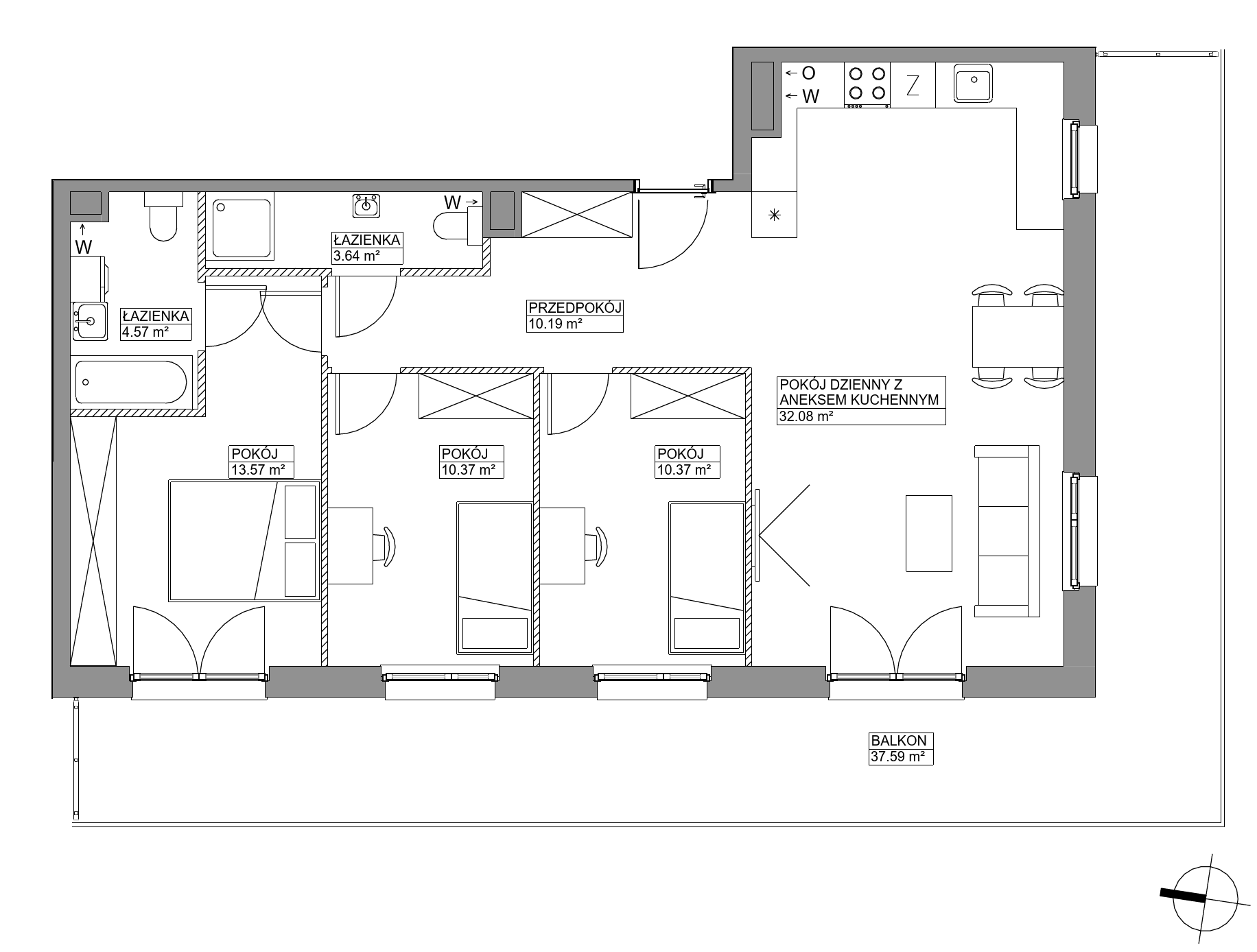 Plan 4 pok. 85m²