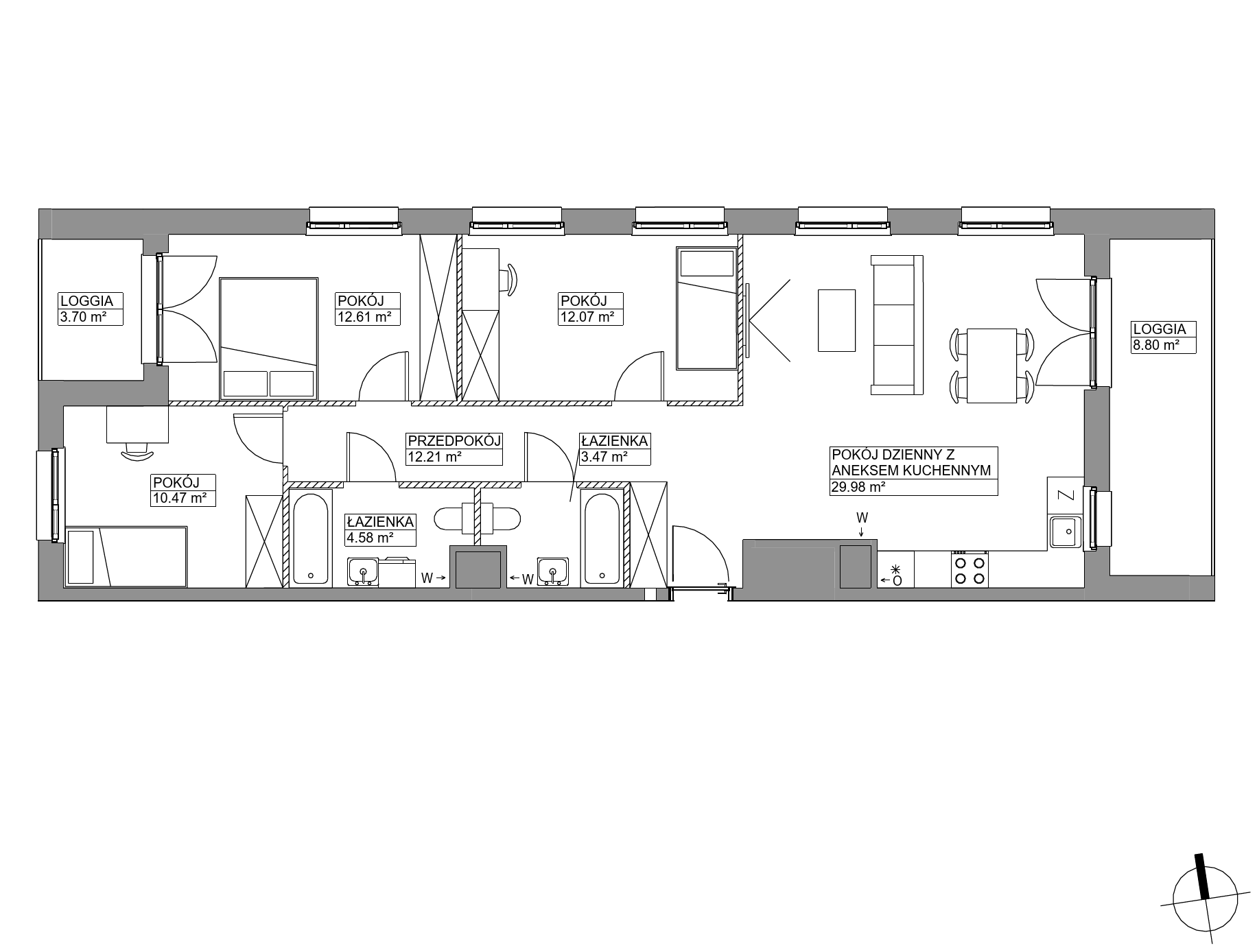 Plan 4 pok. 85m²