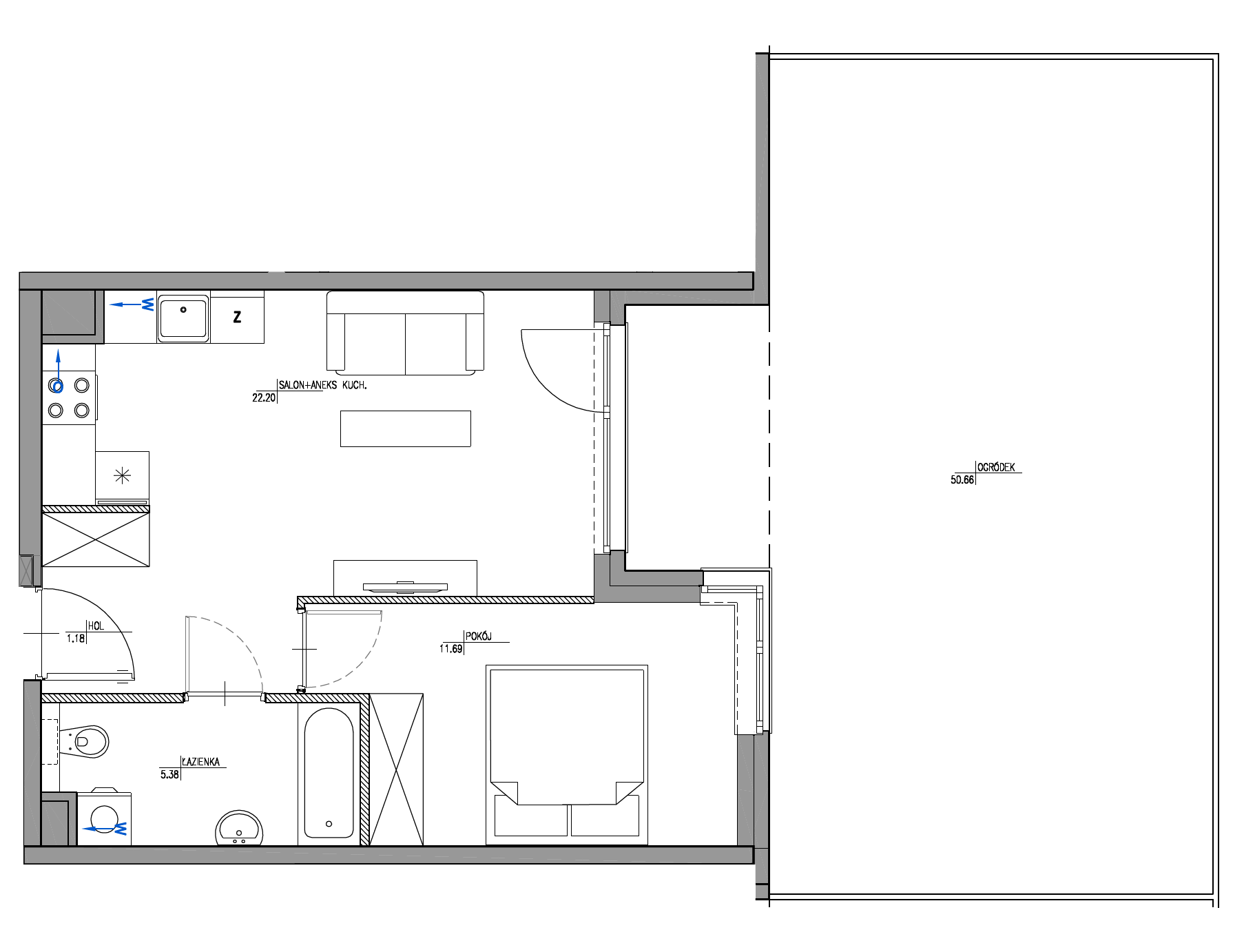Plan 2 pok. 40m²
