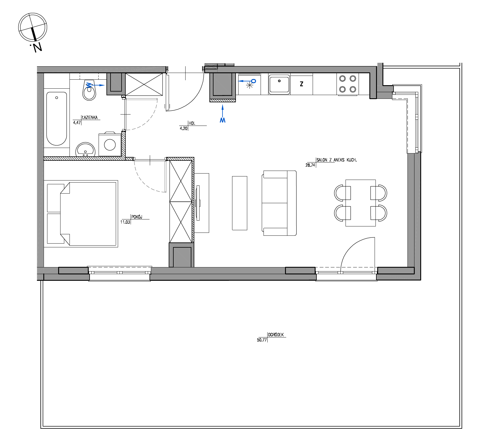 Plan 2 pok. 48m²