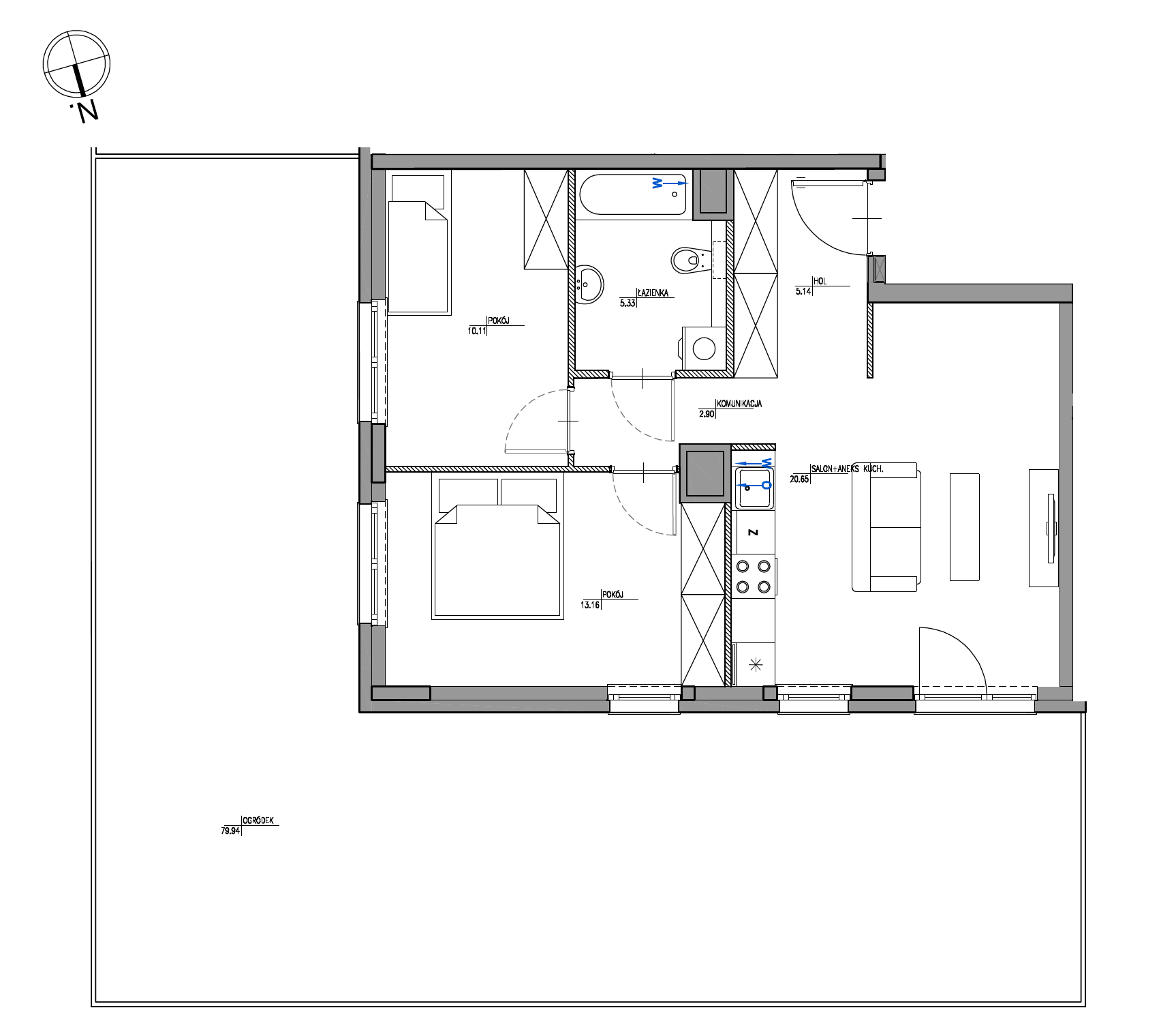 Plan 3 pok. 57m²