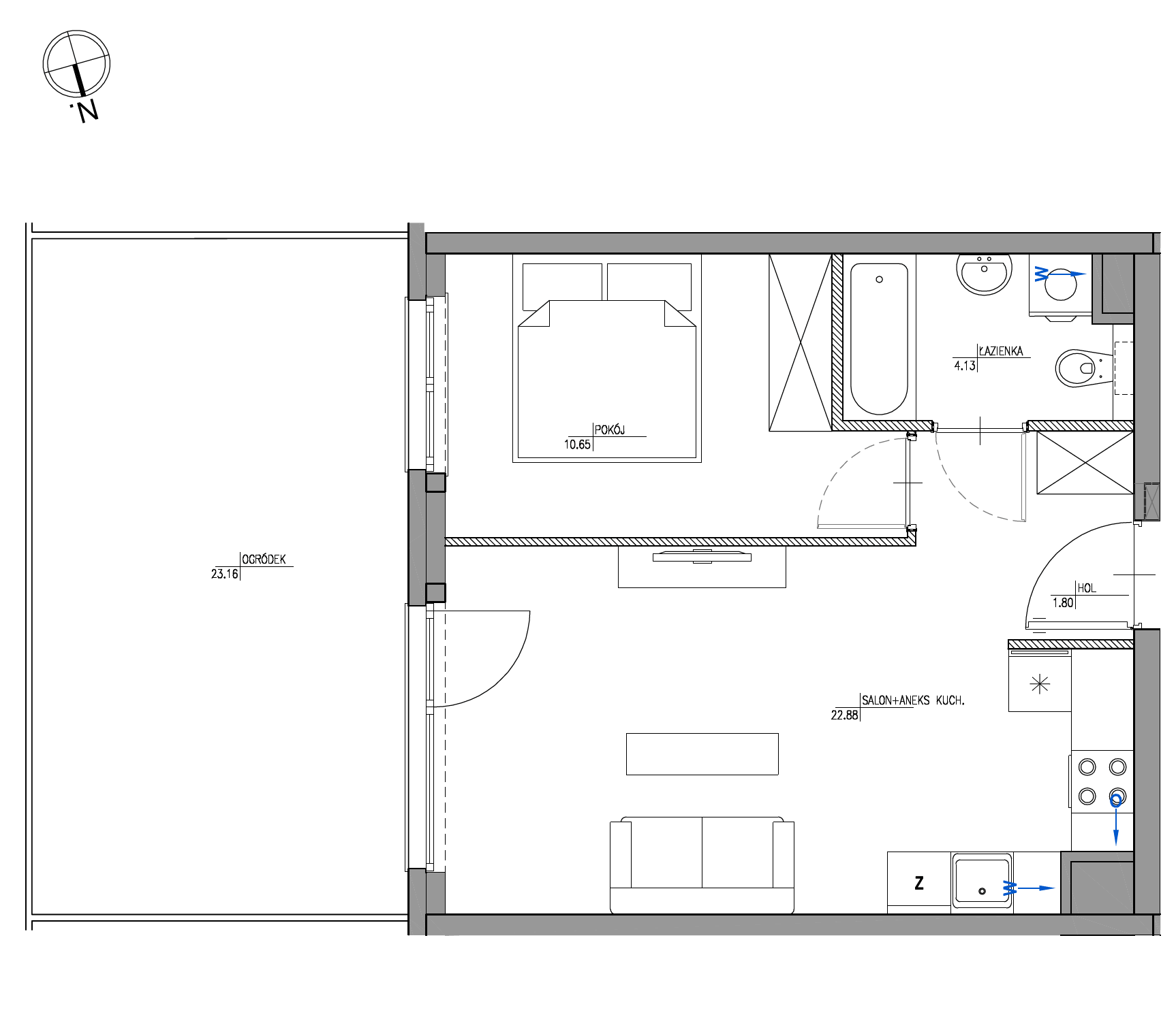 Plan 2 pok. 39m²