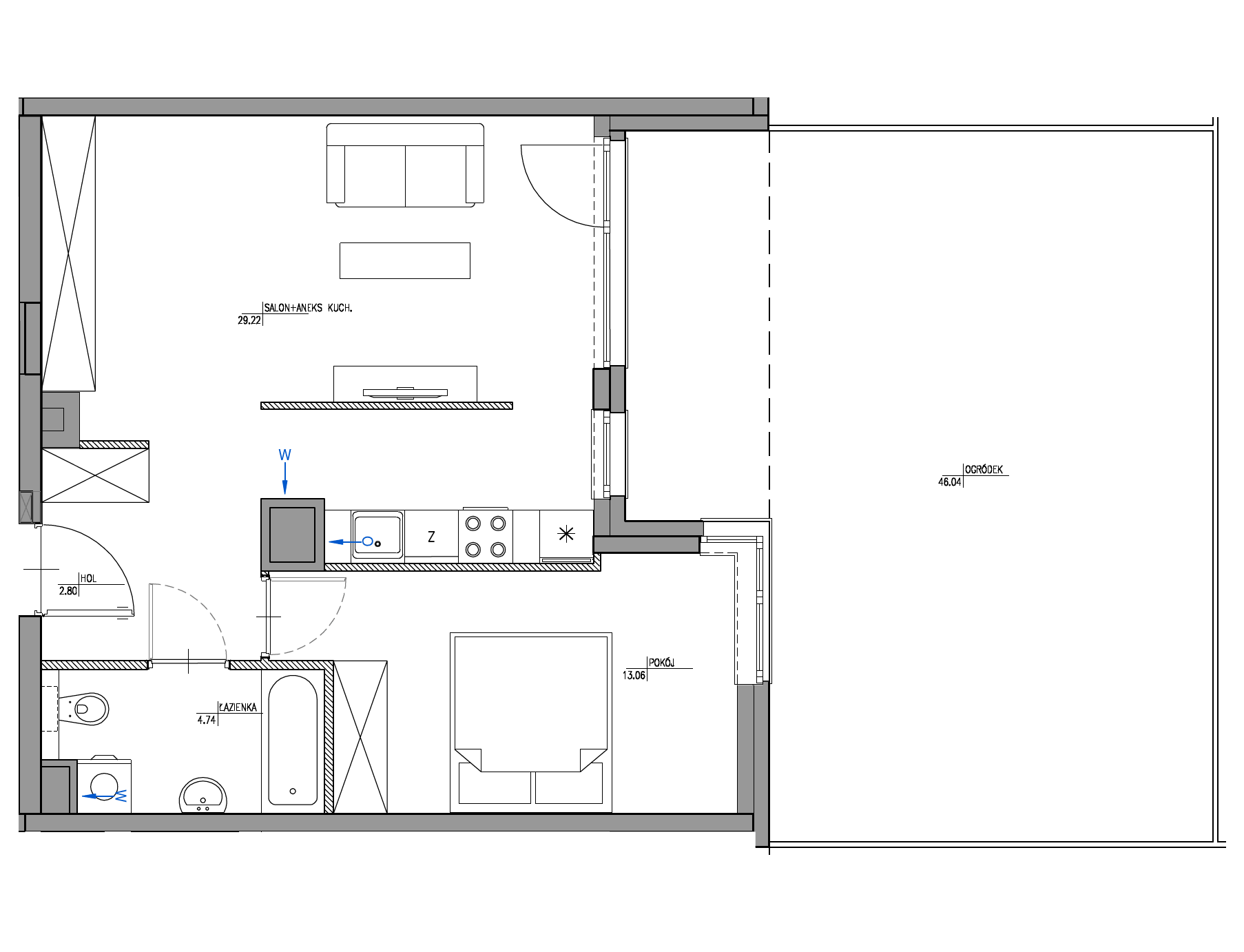Plan 2 pok. 50m²