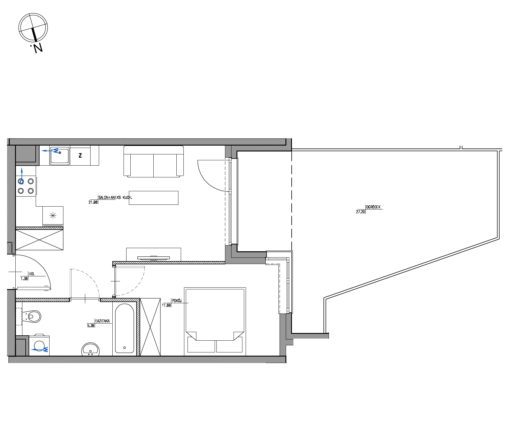 Plan 2 pok. 40m²
