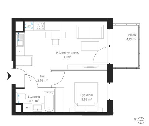 Plan 2 pok. 36m²
