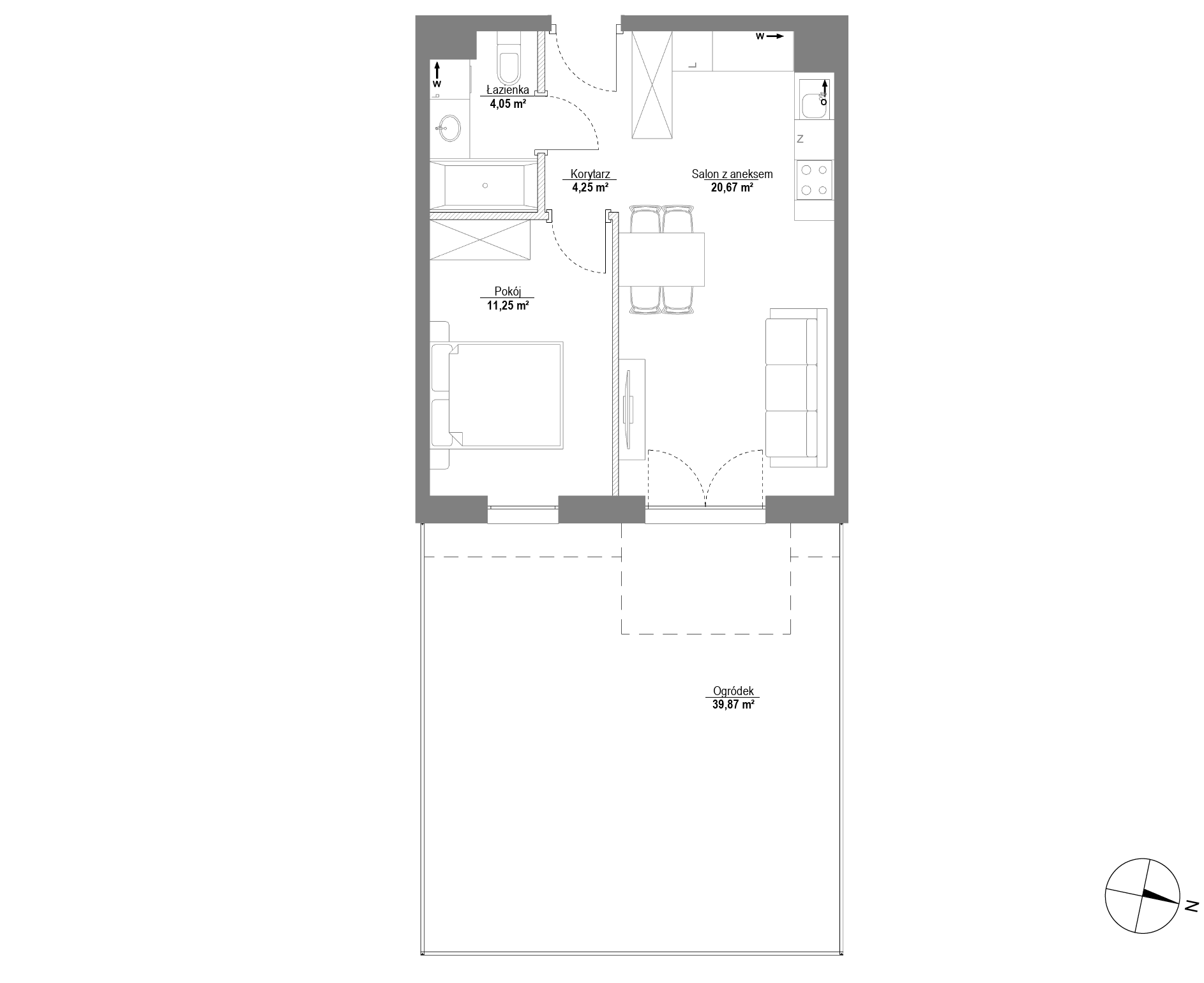 Plan 2 pok. 40m²