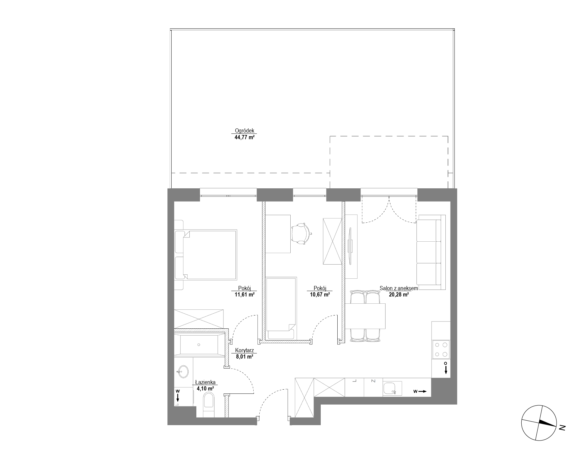 Plan 3 pok. 55m²