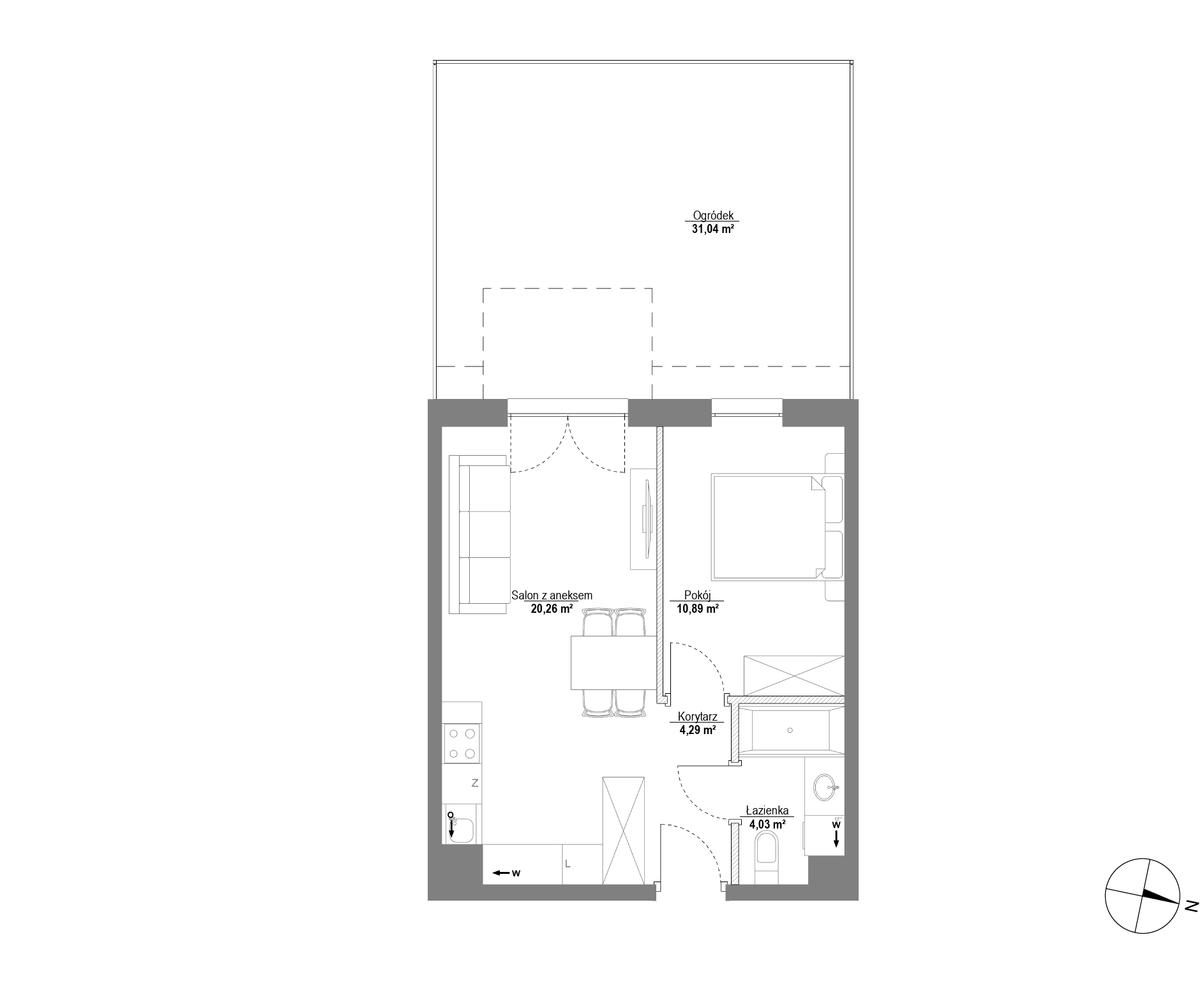 Plan 2 pok. 39m²