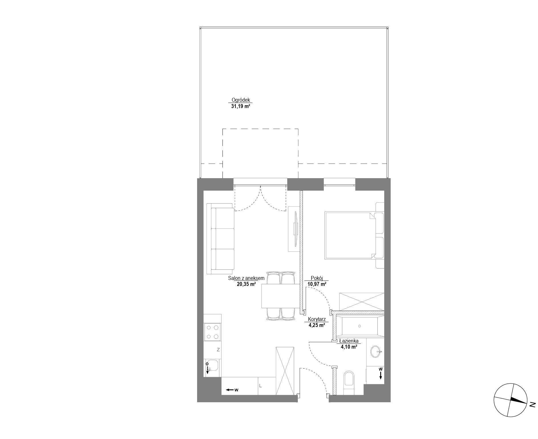 Plan 2 pok. 40m²