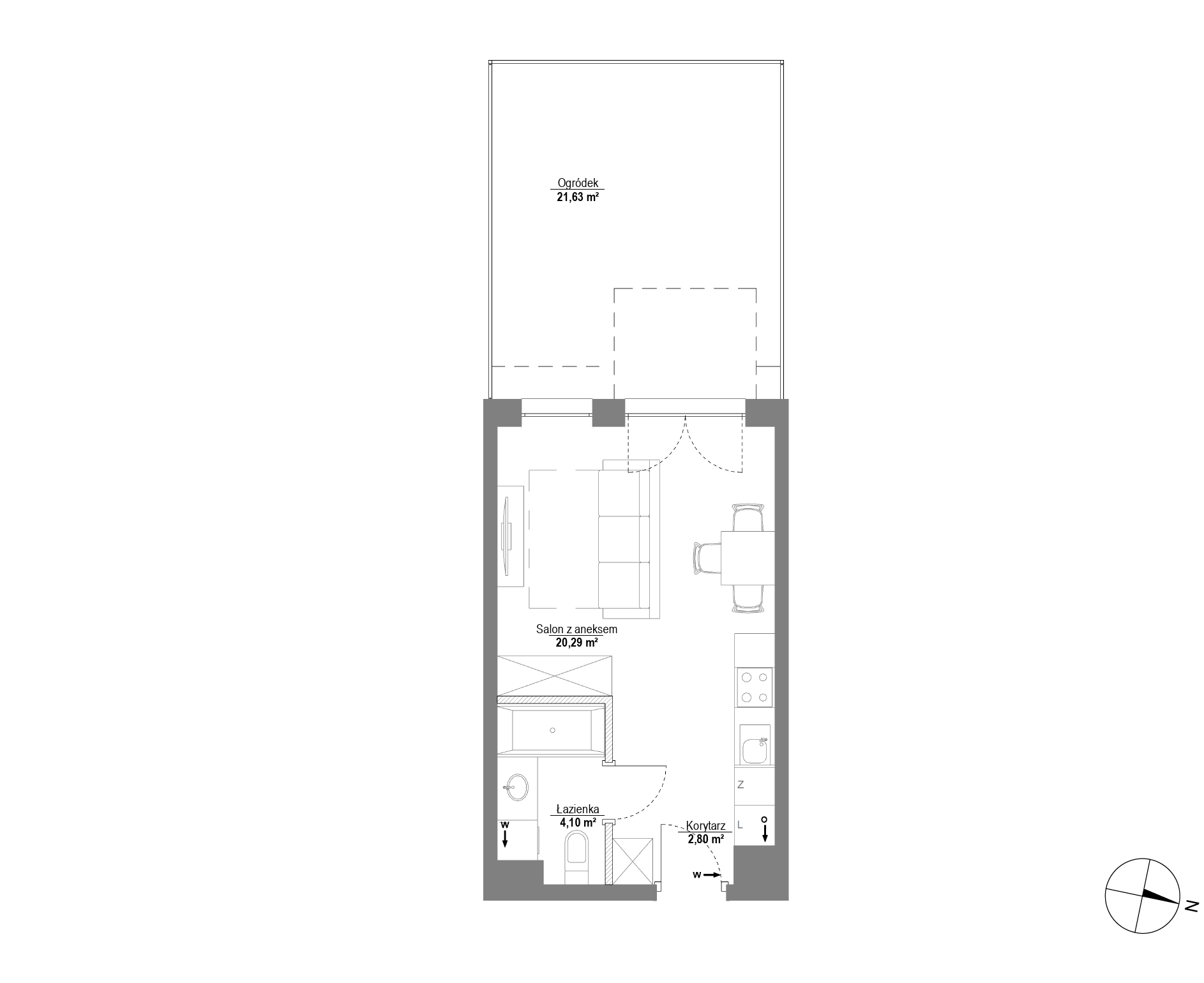 Plan 1 pok. 27m²