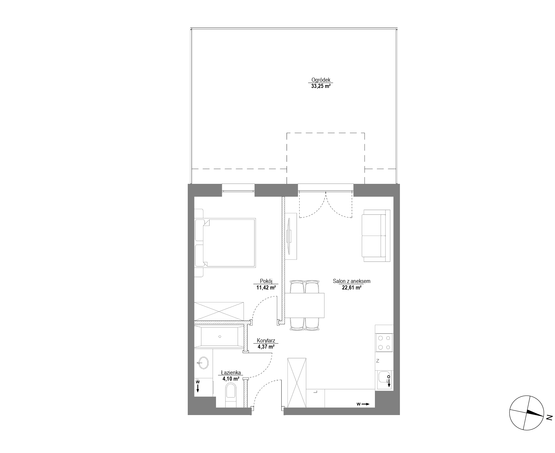 Plan 2 pok. 43m²