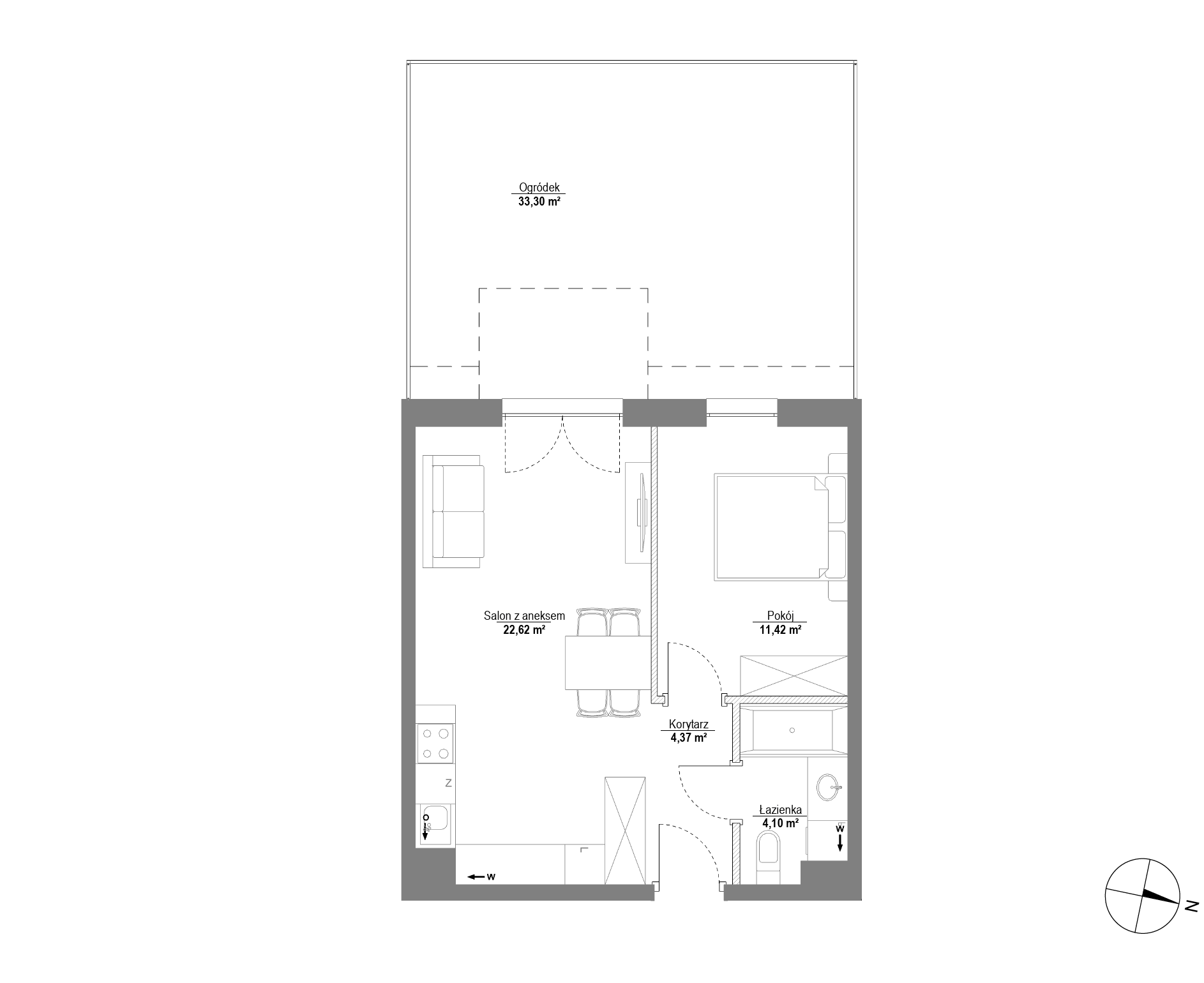 Plan 2 pok. 43m²