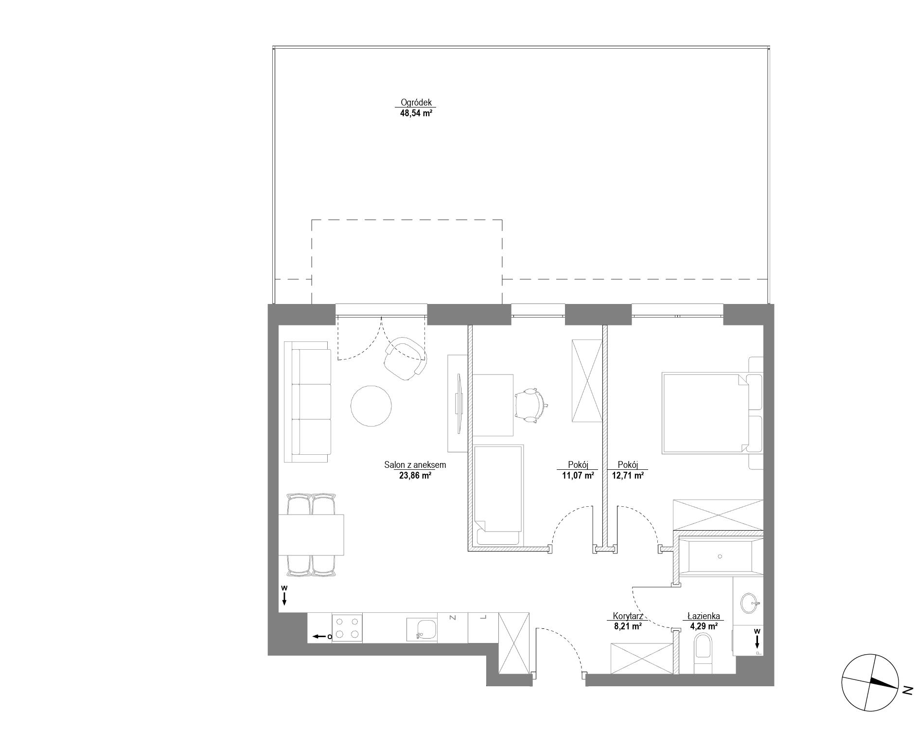 Plan 3 pok. 60m²