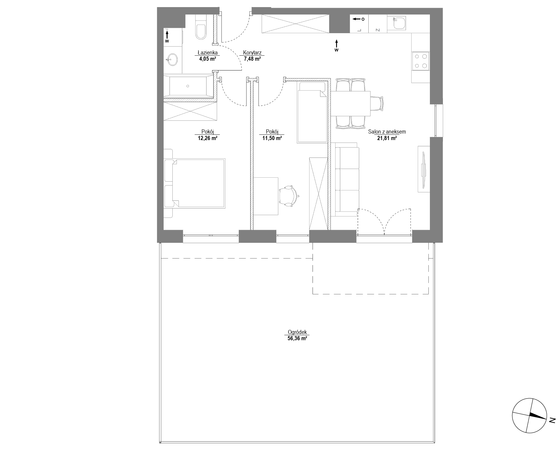 Plan 3 pok. 57m²