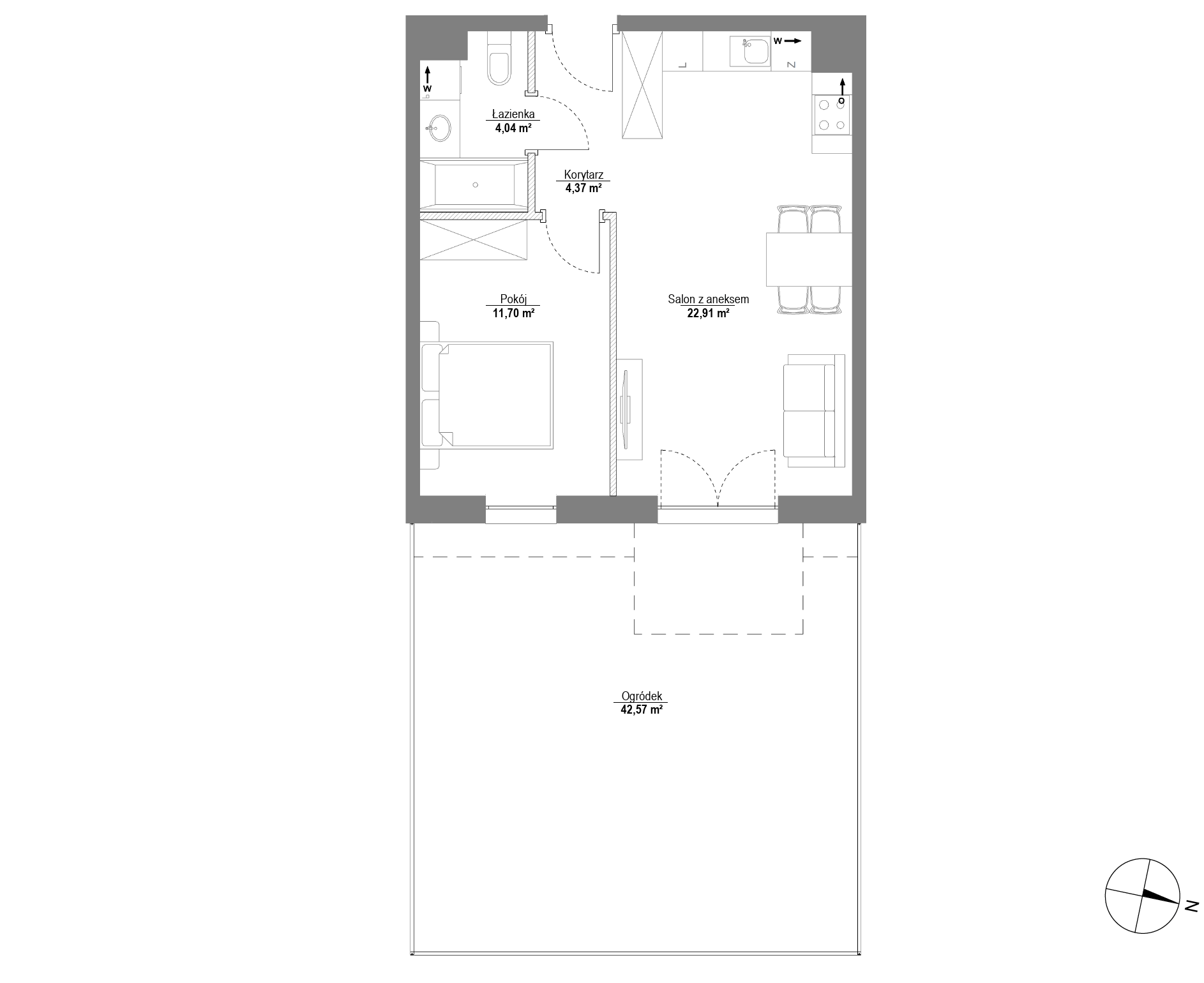 Plan 2 pok. 43m²