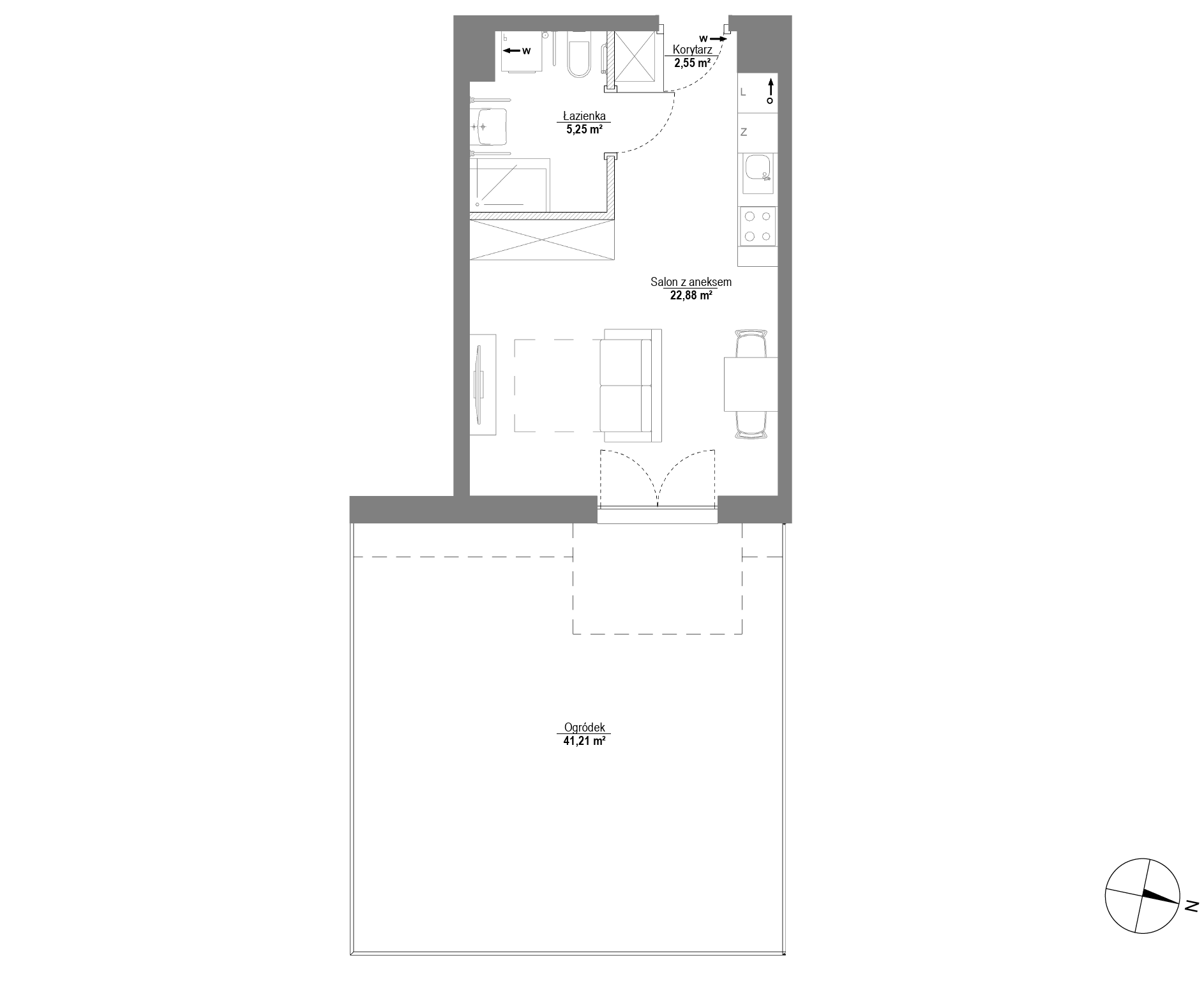 Plan 1 pok. 31m²
