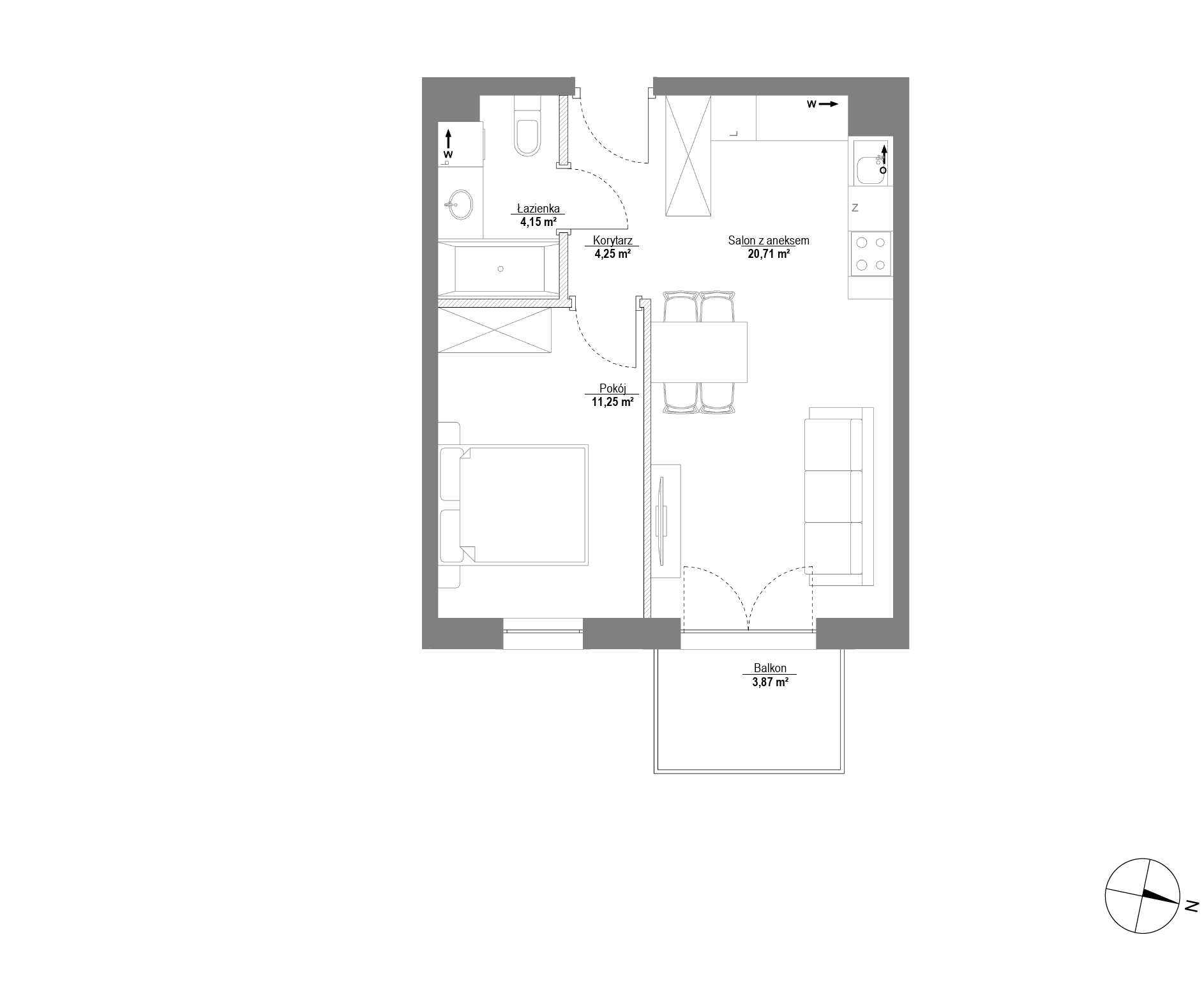 Plan 2 pok. 40m²