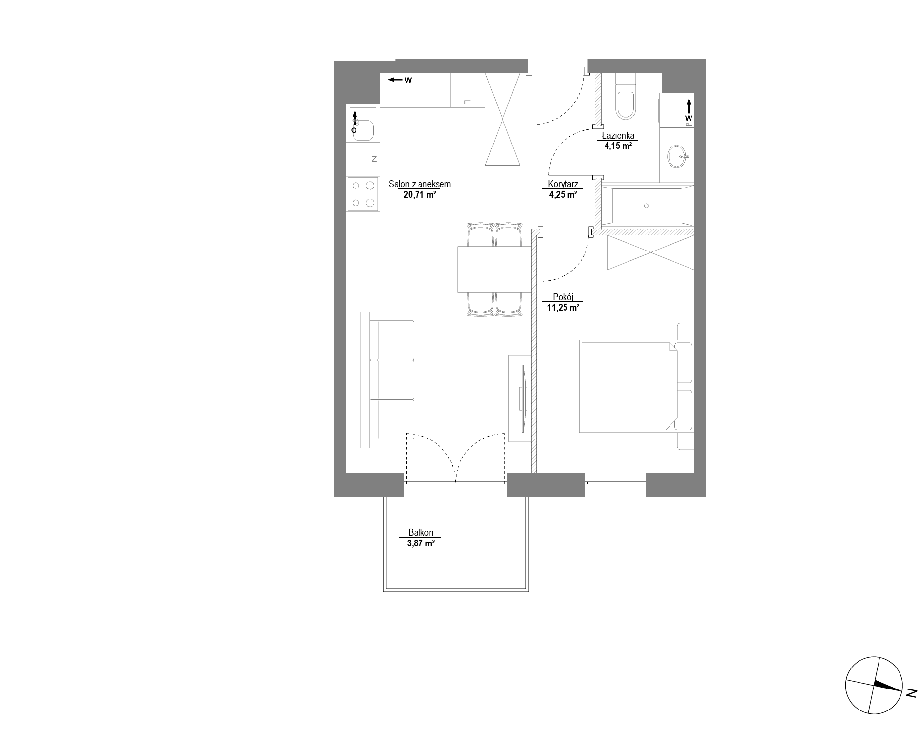 Plan 2 pok. 40m²