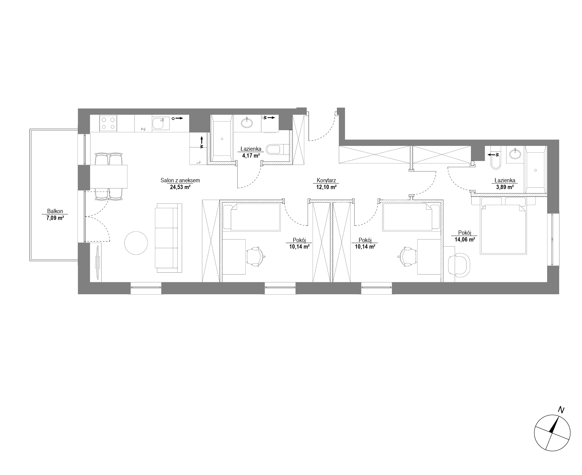 Plan 4 pok. 79m²