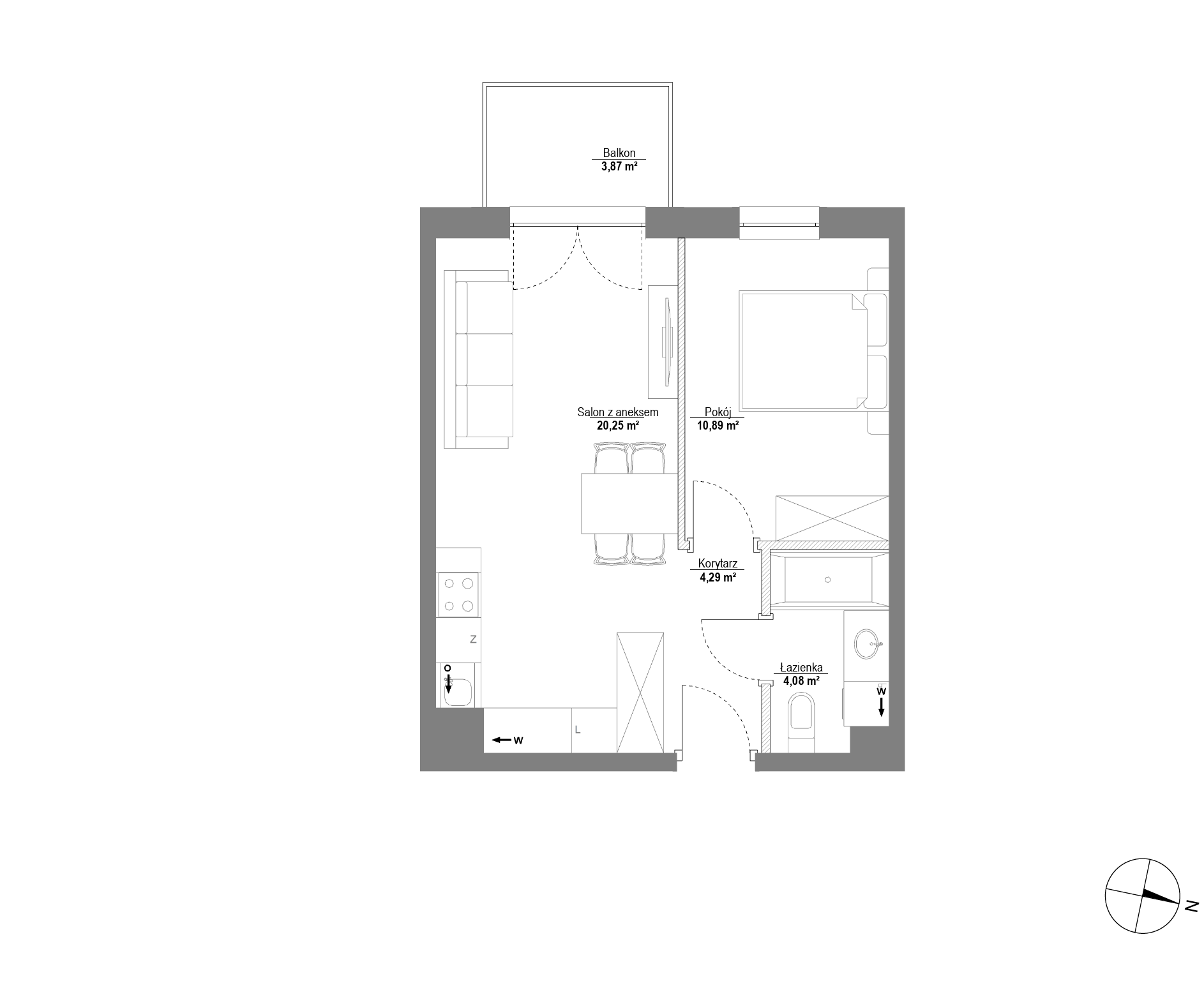 Plan 2 pok. 40m²