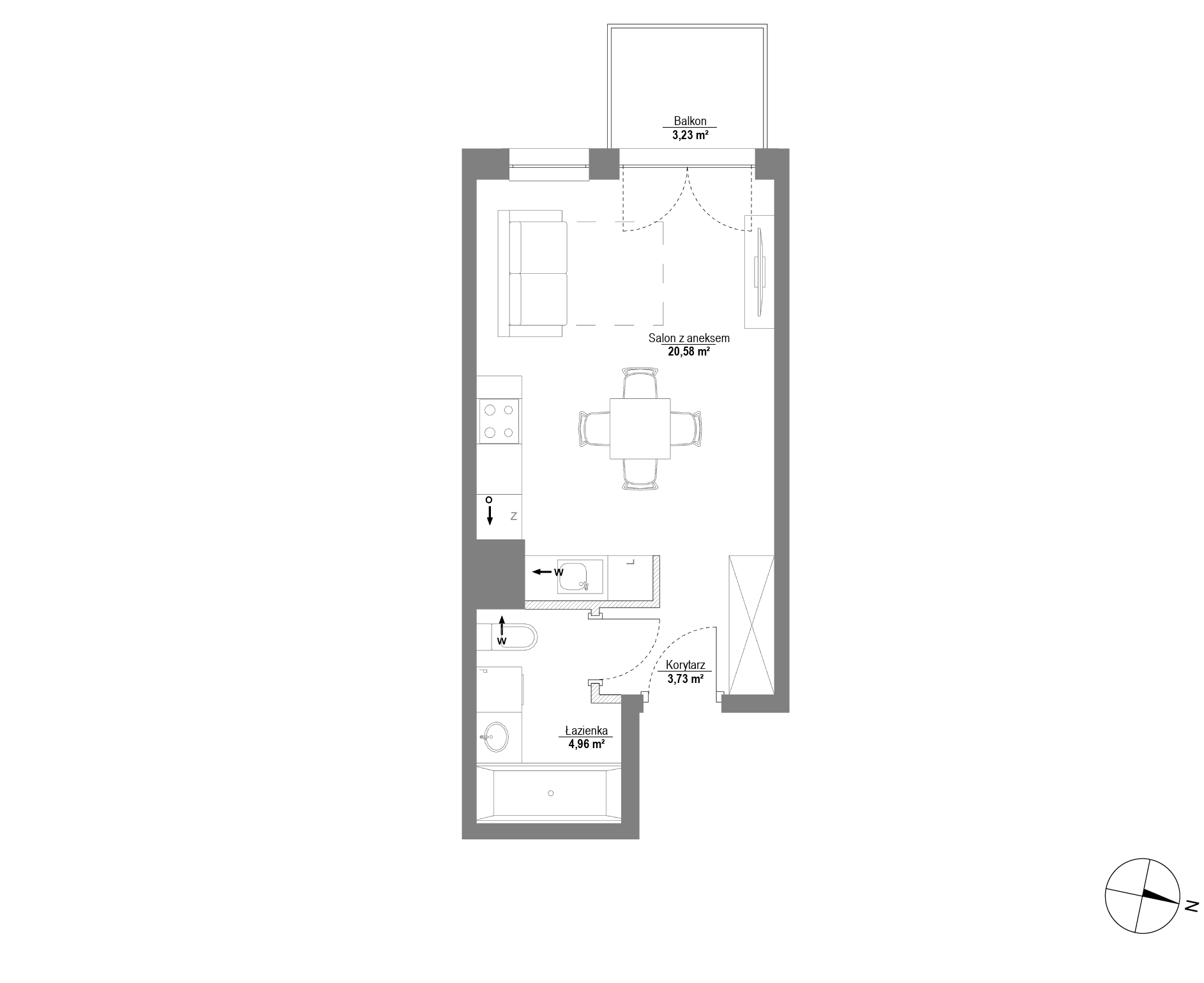 Plan 1 pok. 29m²