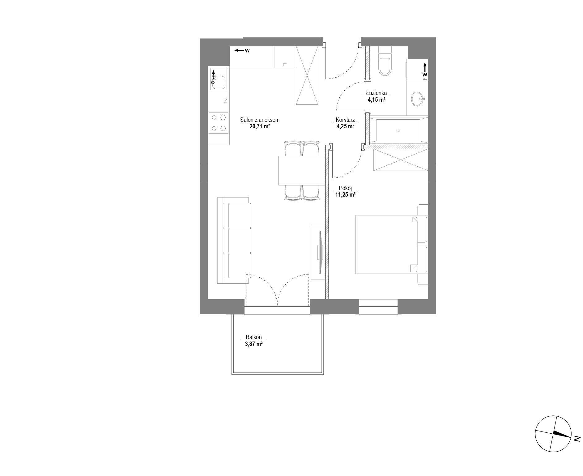 Plan 2 pok. 40m²
