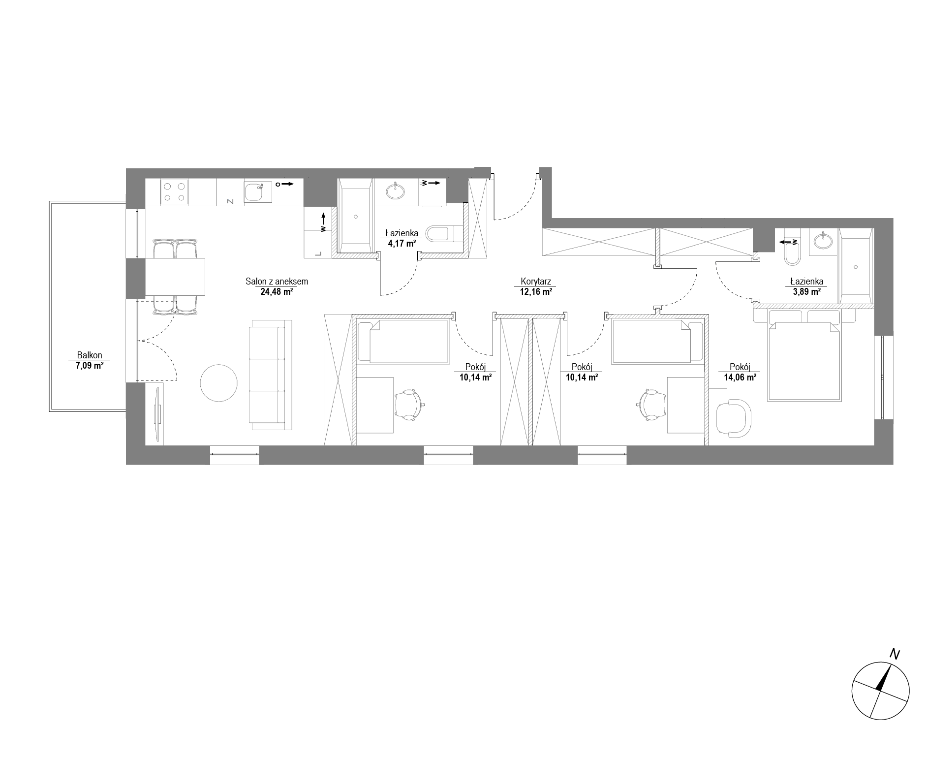 Plan 4 pok. 79m²