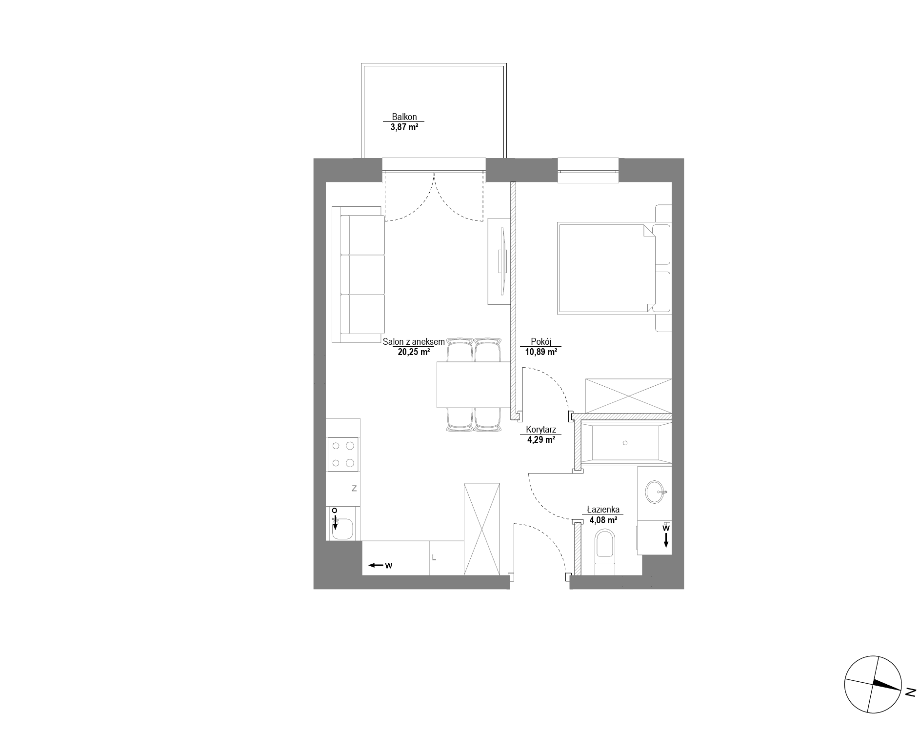 Plan 2 pok. 40m²