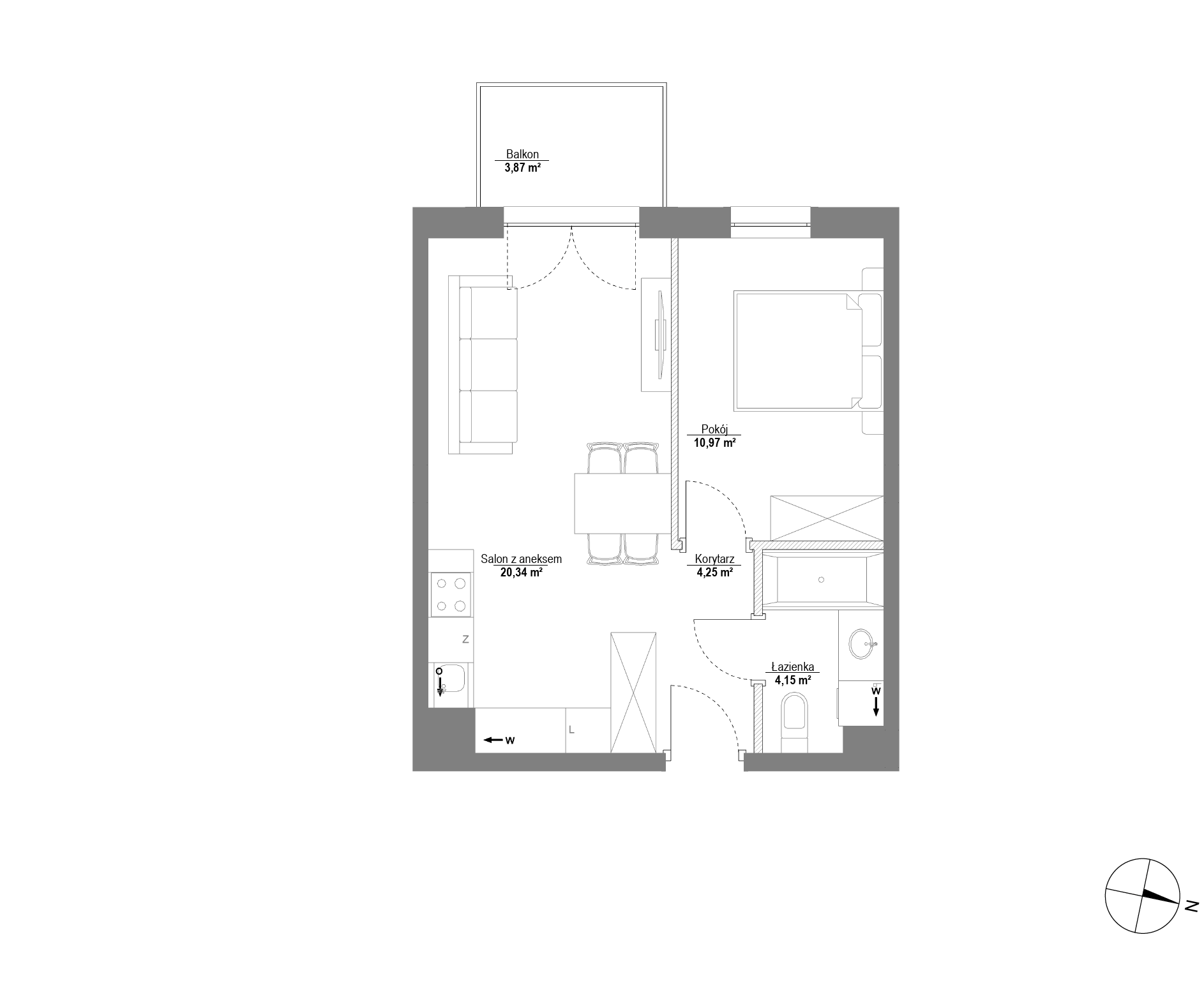 Plan 2 pok. 40m²