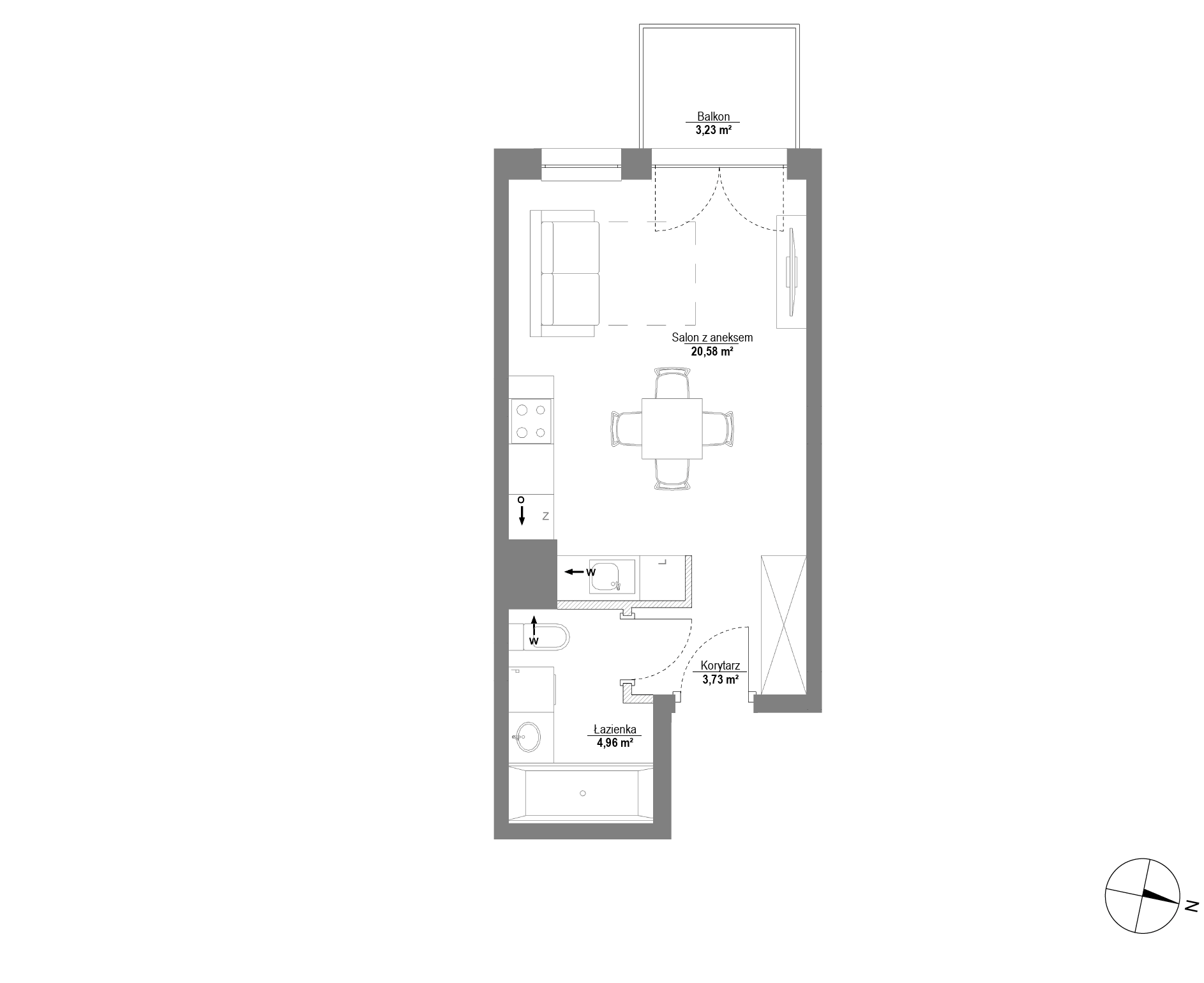 Plan 1 pok. 29m²