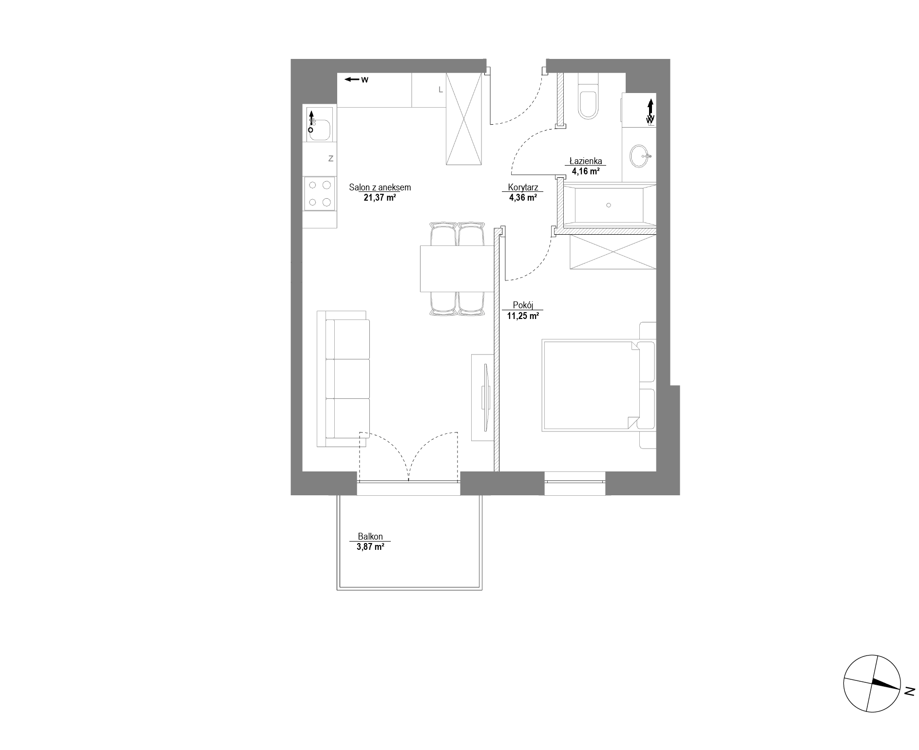 Plan 2 pok. 41m²