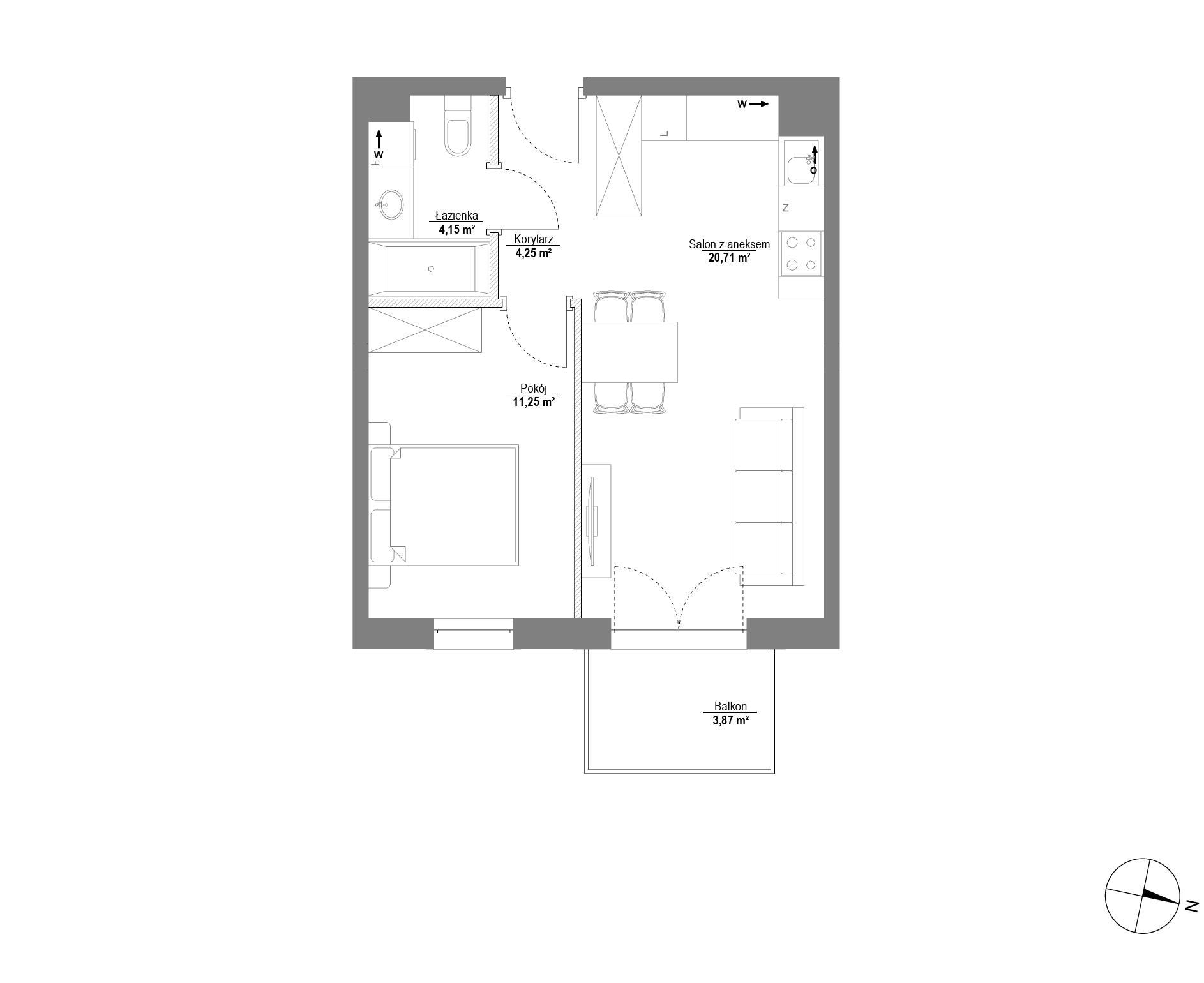 Plan 2 pok. 40m²