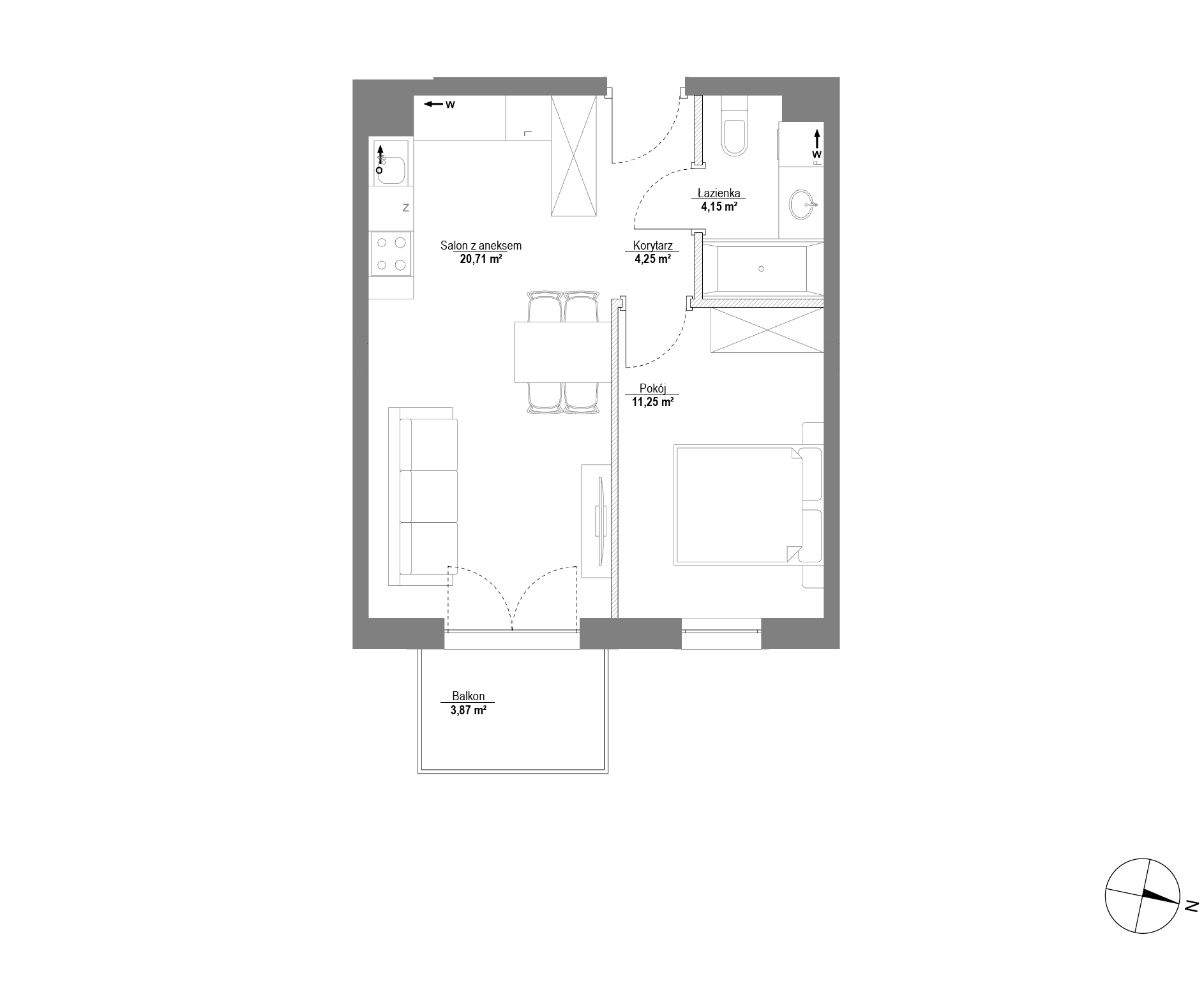 Plan 2 pok. 40m²