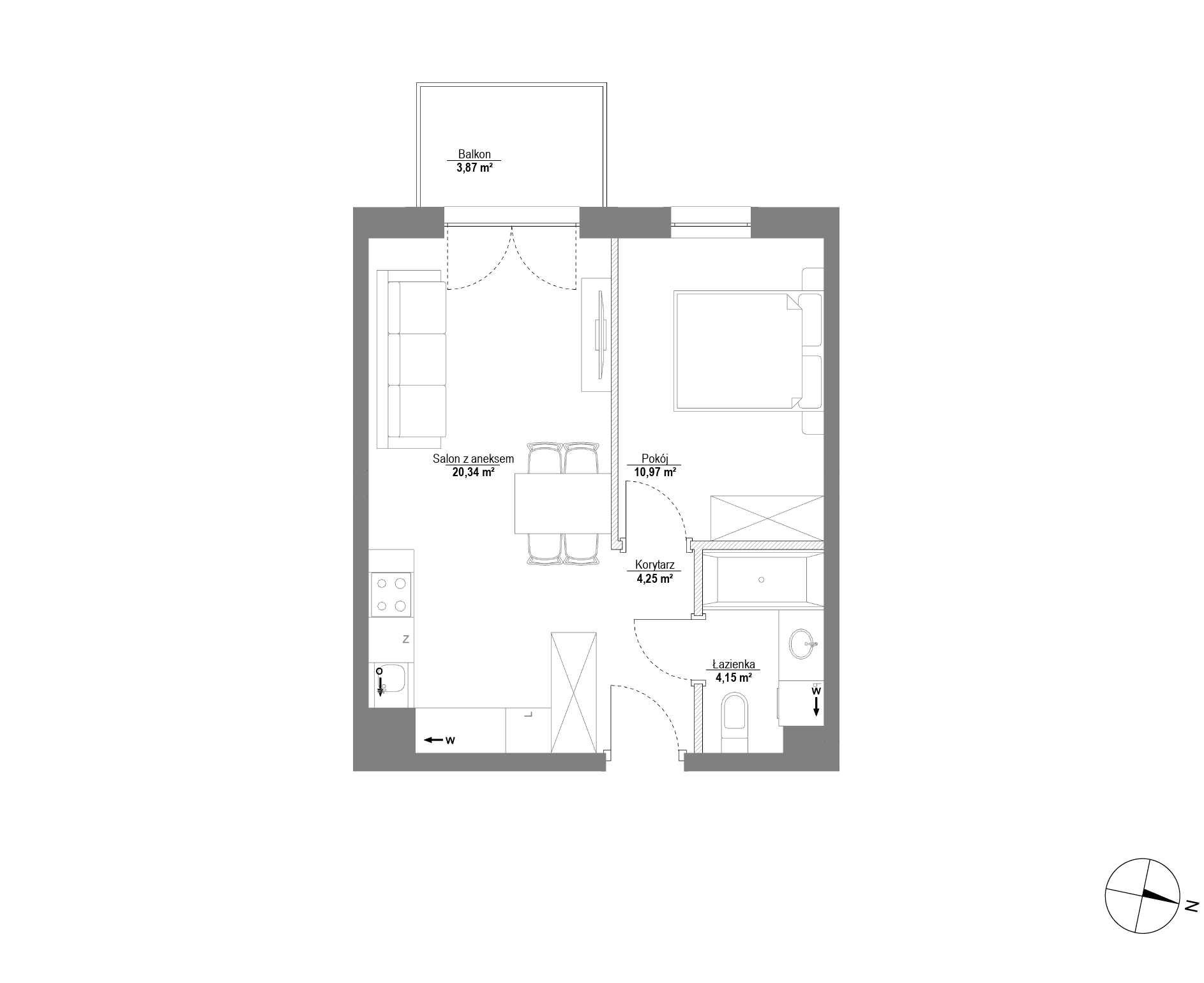 Plan 2 pok. 40m²