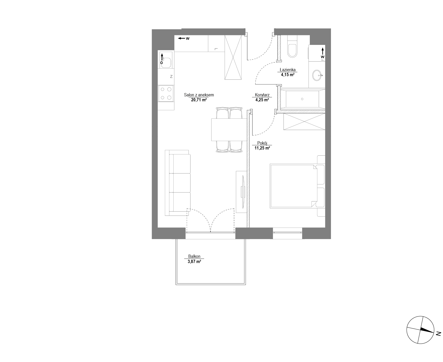 Plan 2 pok. 40m²