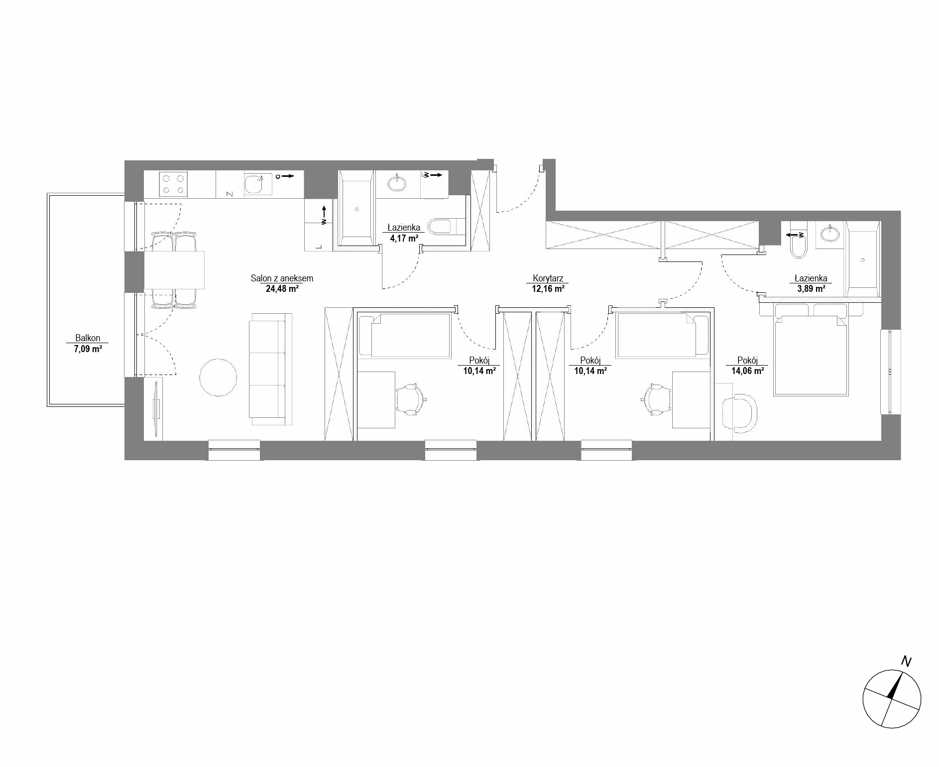 Plan 4 pok. 79m²