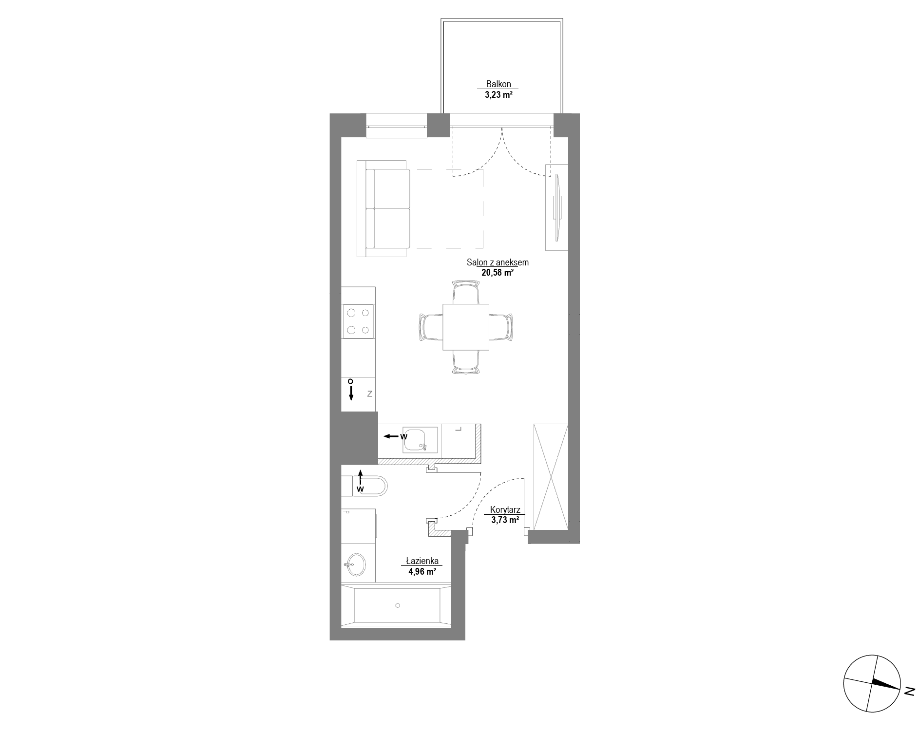 Plan 1 pok. 29m²