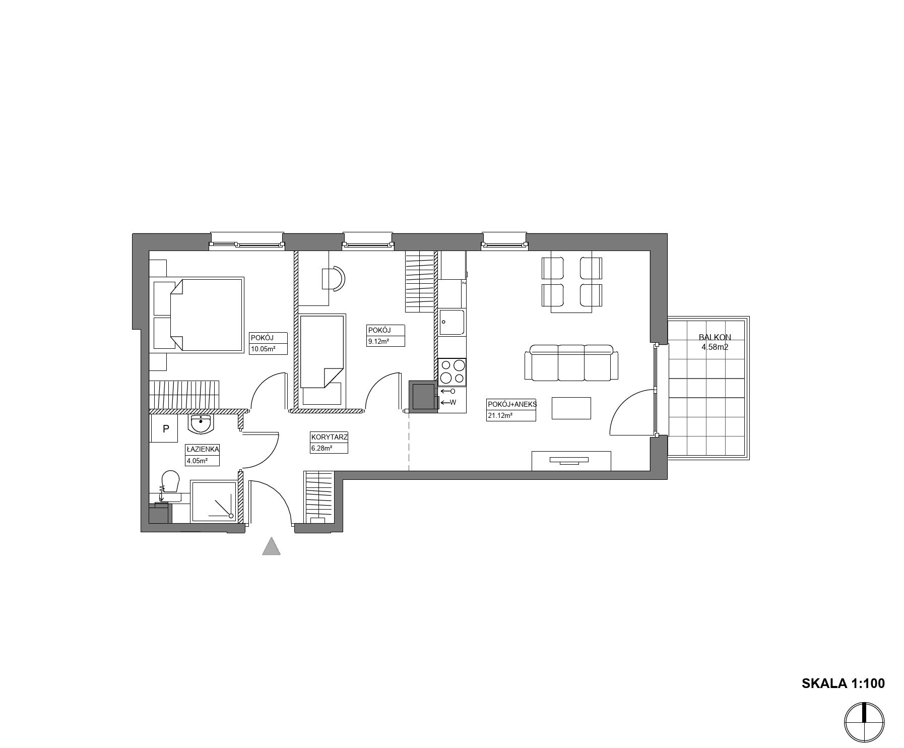 Plan 3 pok. 51m²
