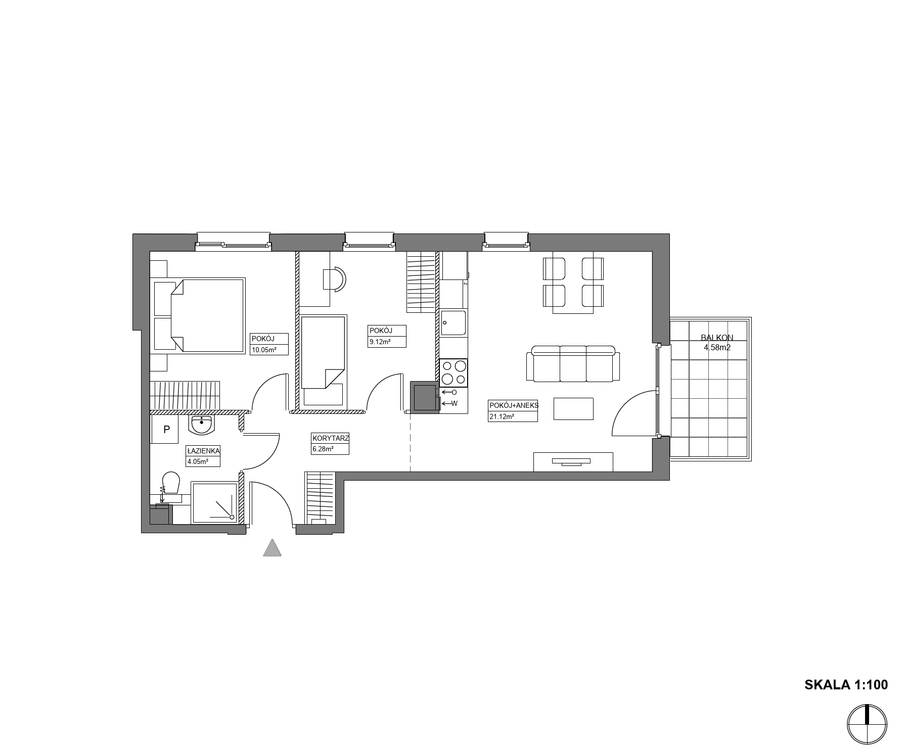 Plan 3 pok. 51m²