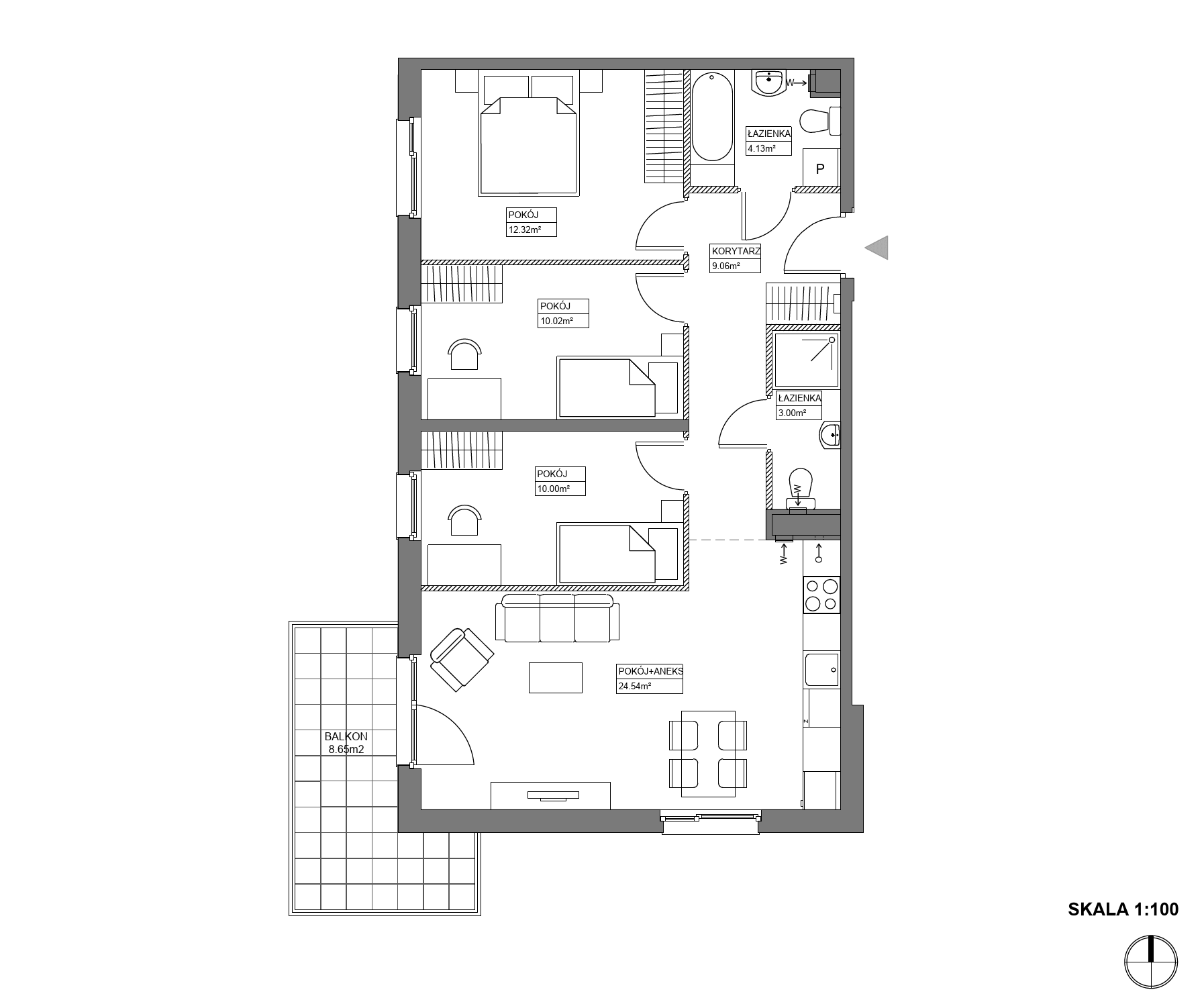 Plan 4 pok. 73m²