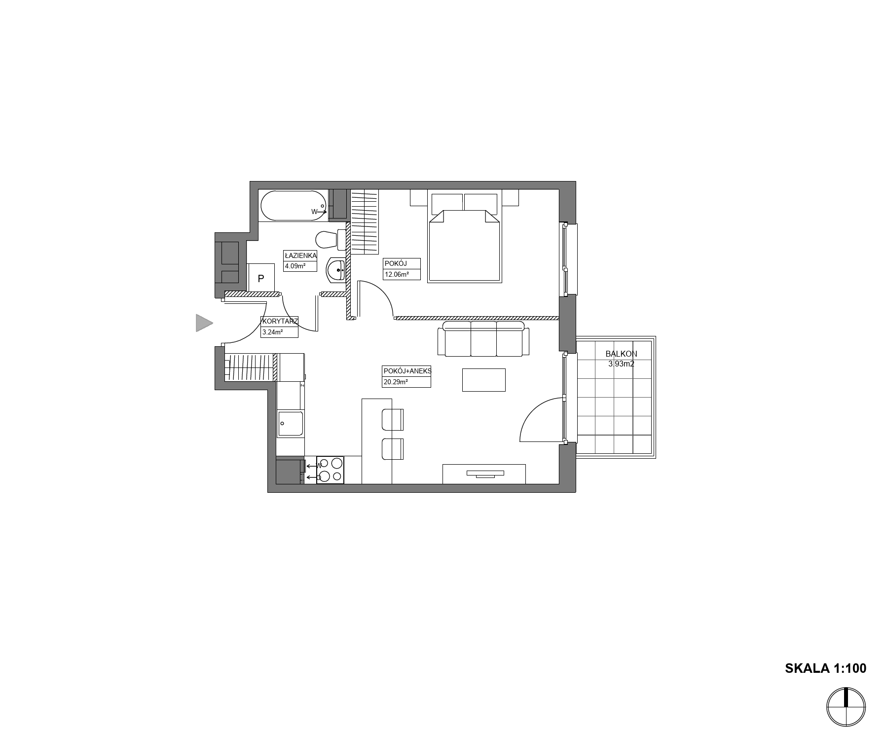 Plan 2 pok. 40m²